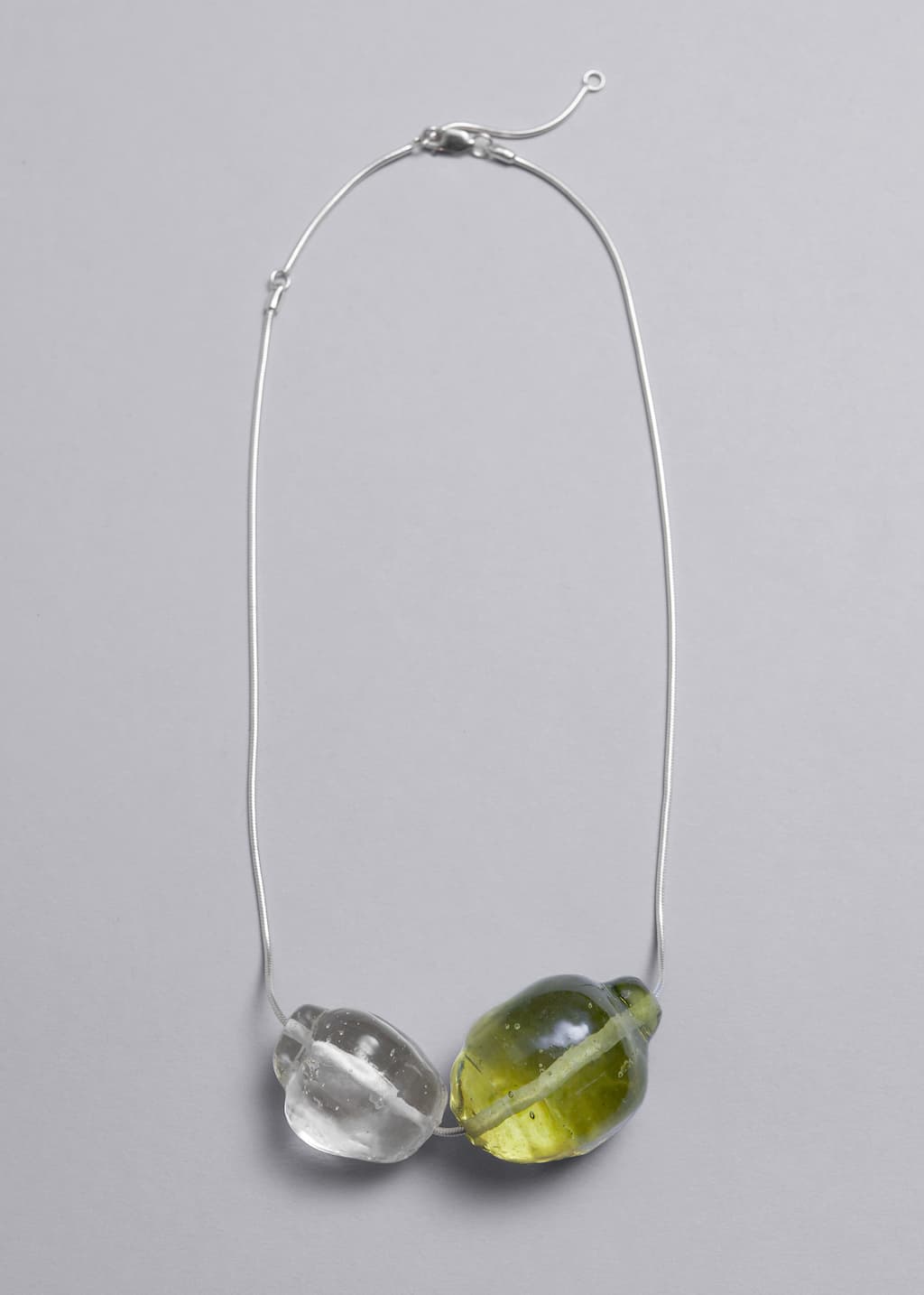 Collana in argento sterling con perle in vetro - Argento - Natura morta