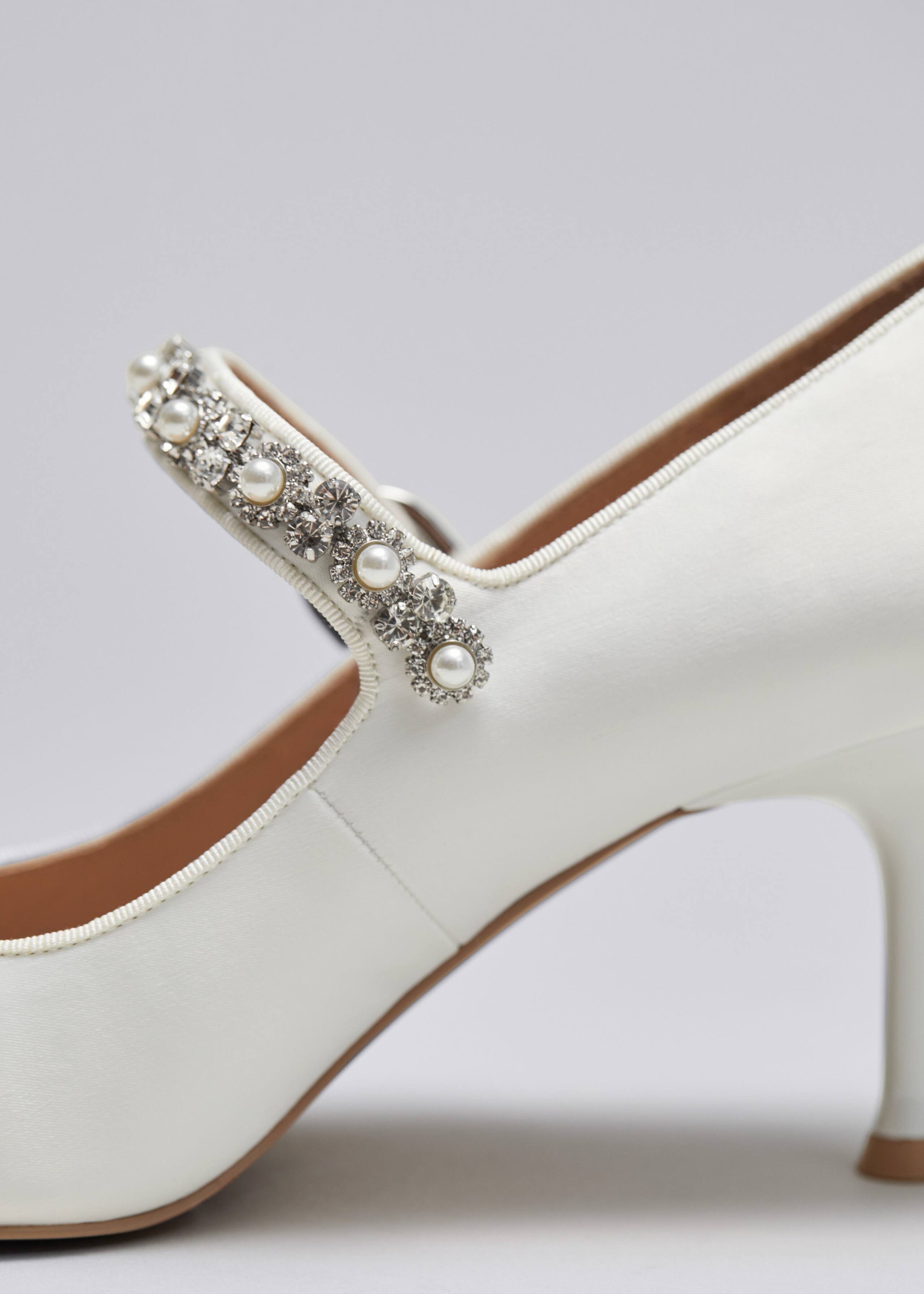 Embellished Satin Pumps - {{variantName}} - Descriptive Detail
