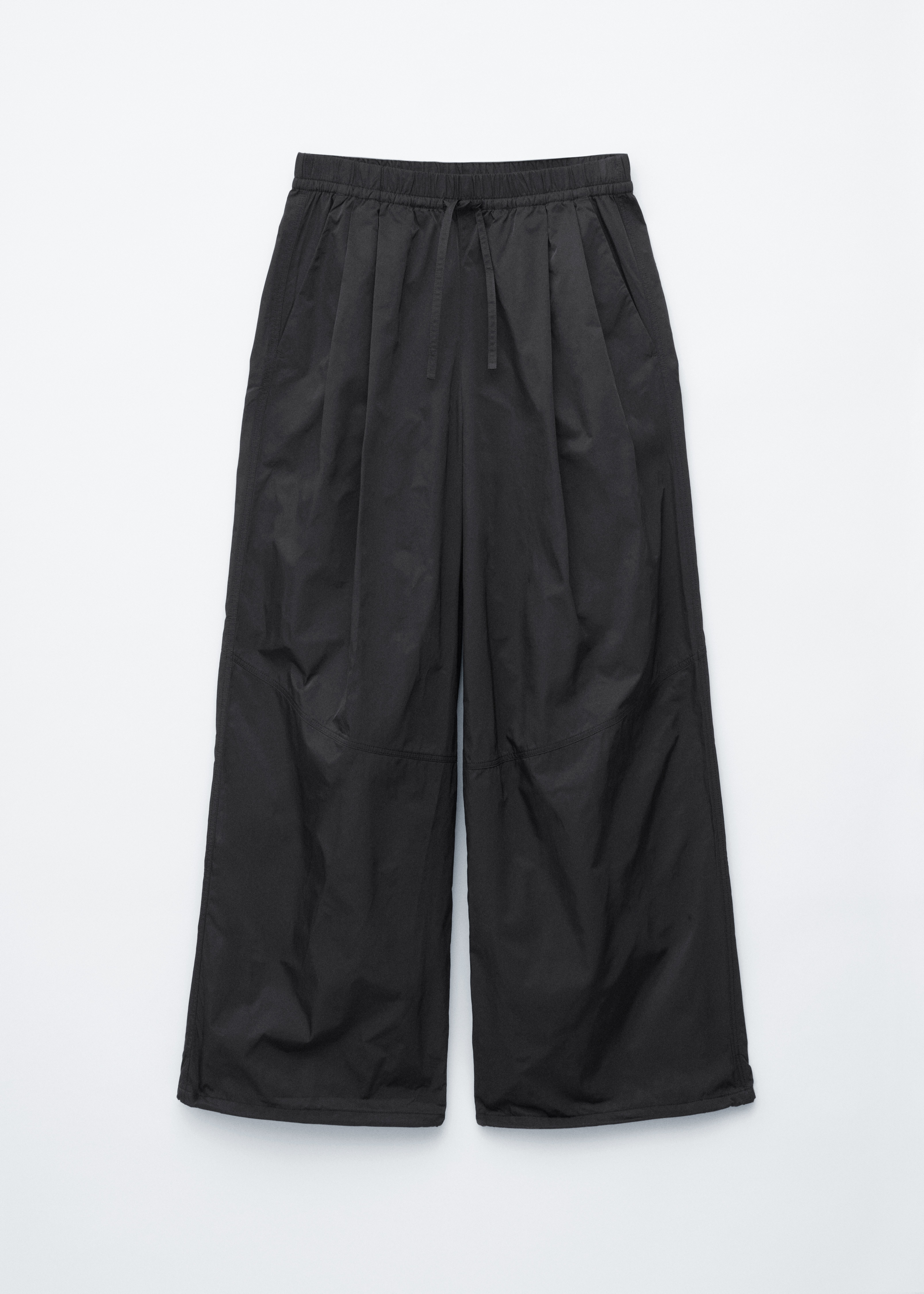 Bukser med tøndeformede ben og snoretræk - Sort/Mørkebrun