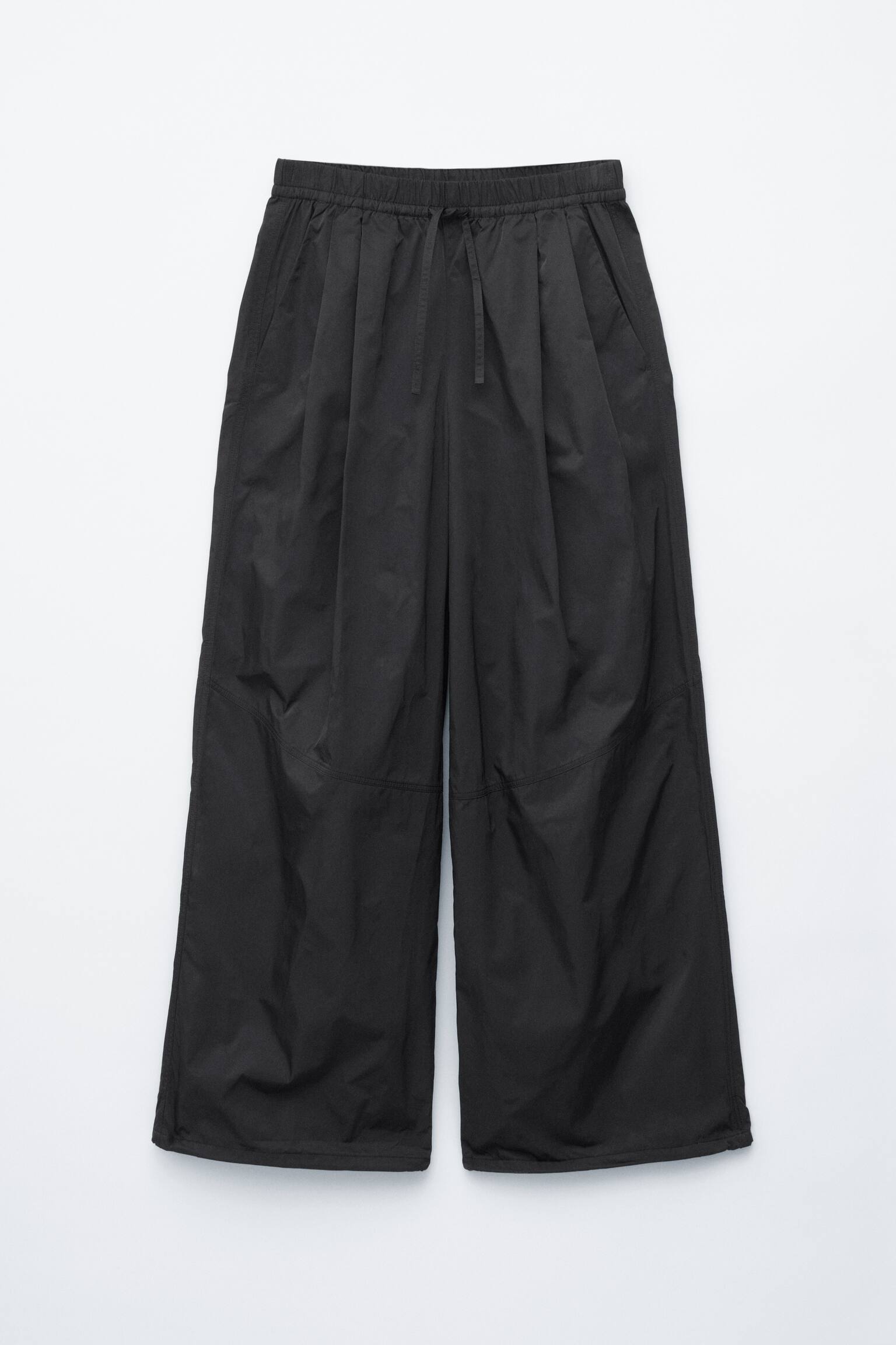 Pantaloni barrel con coulisse - Nero/Marrone scuro - 1