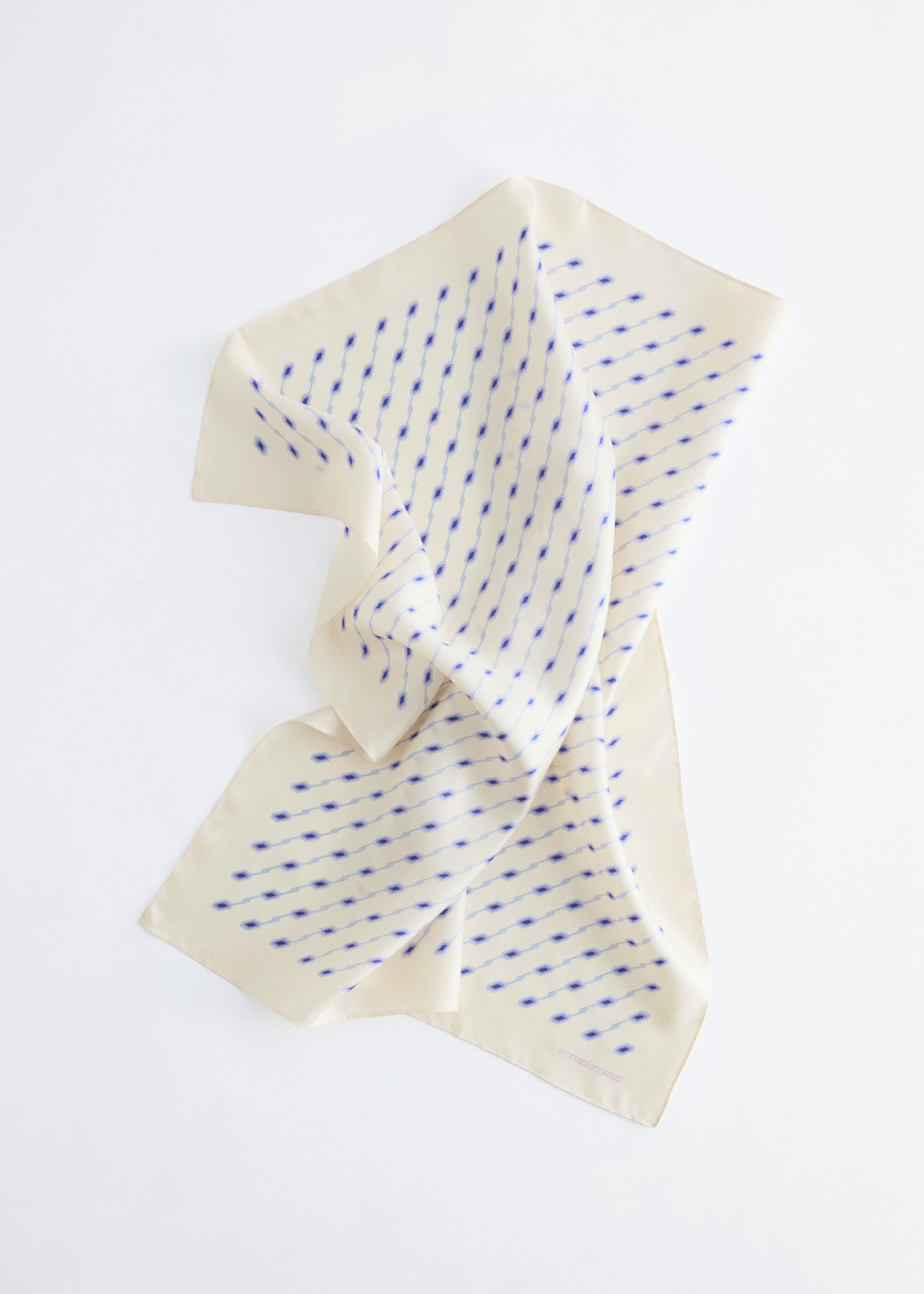 Foulard in seta con stampa - Bianco/Stampa - Natura morta