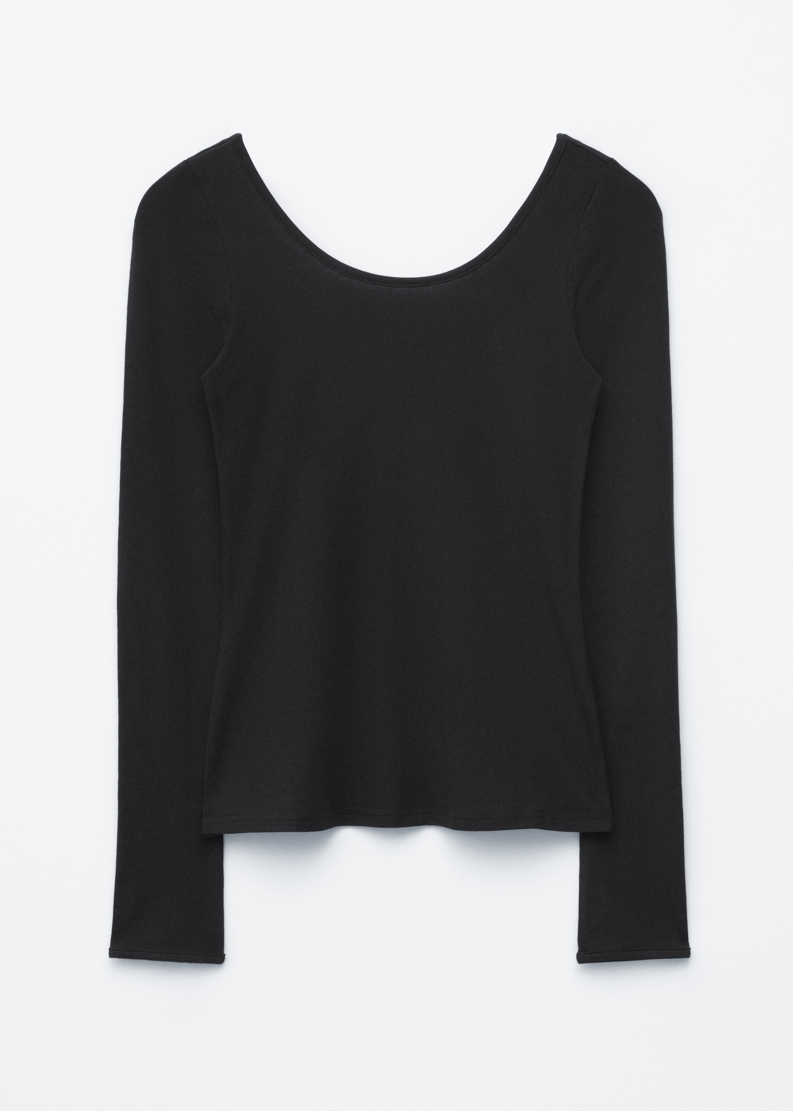 Maglia a maniche lunghe con ampia scollatura - Nero/Rosso