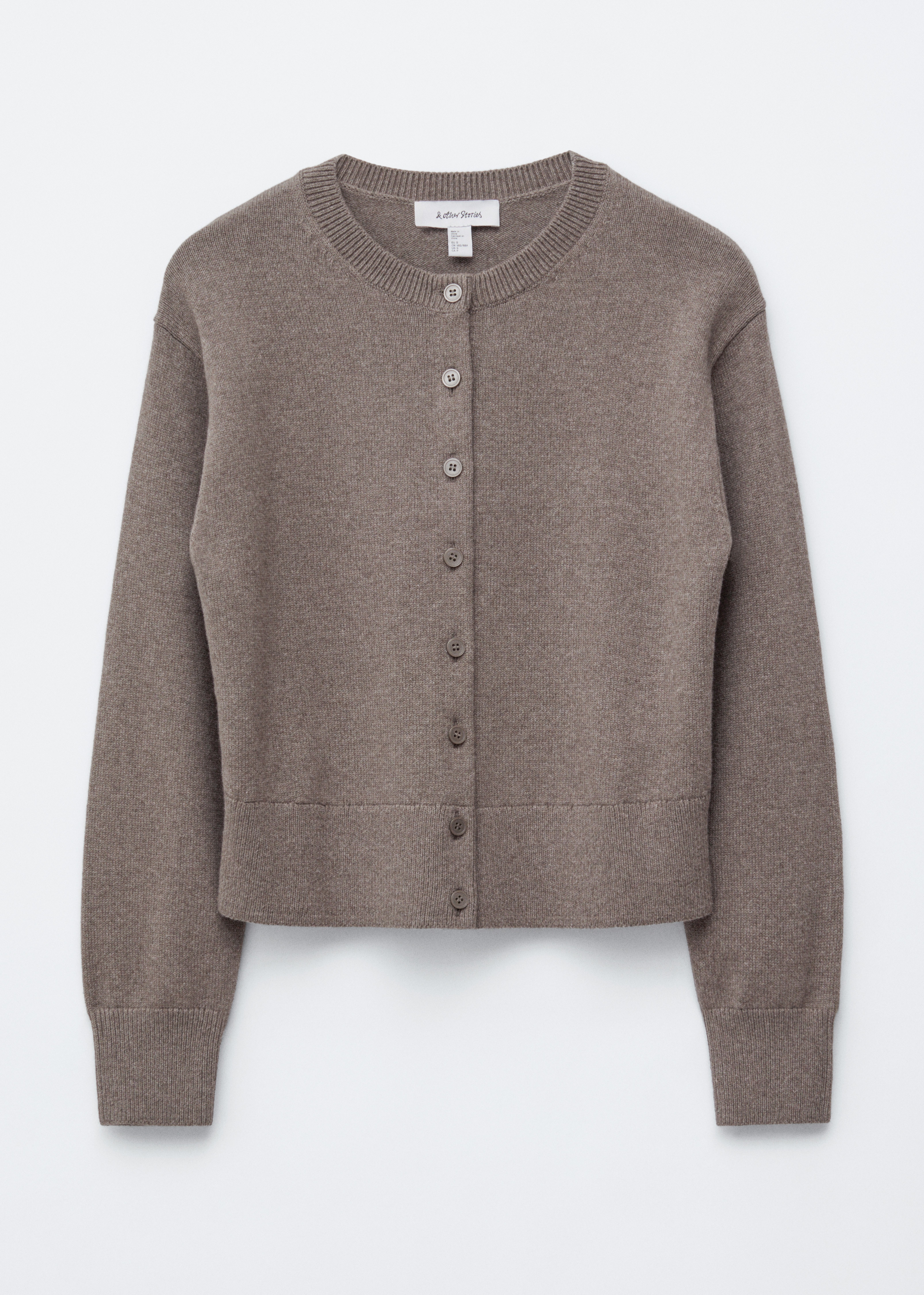 Cardigan en laine mélangée - Taupe/Noir/Rouge foncé/Marron clair