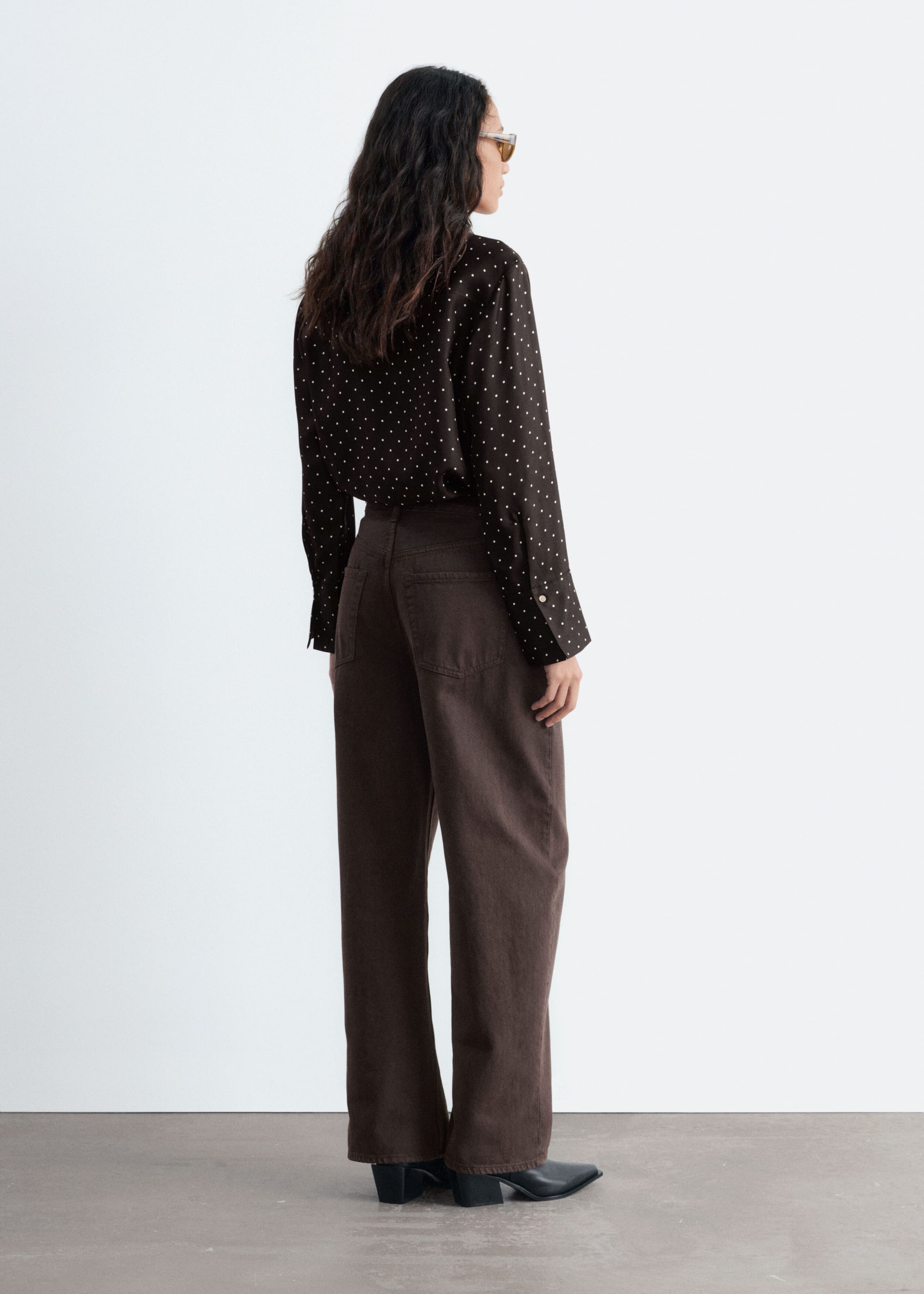 Relaxed Silk Shirt - Dark Blue - Lookbook