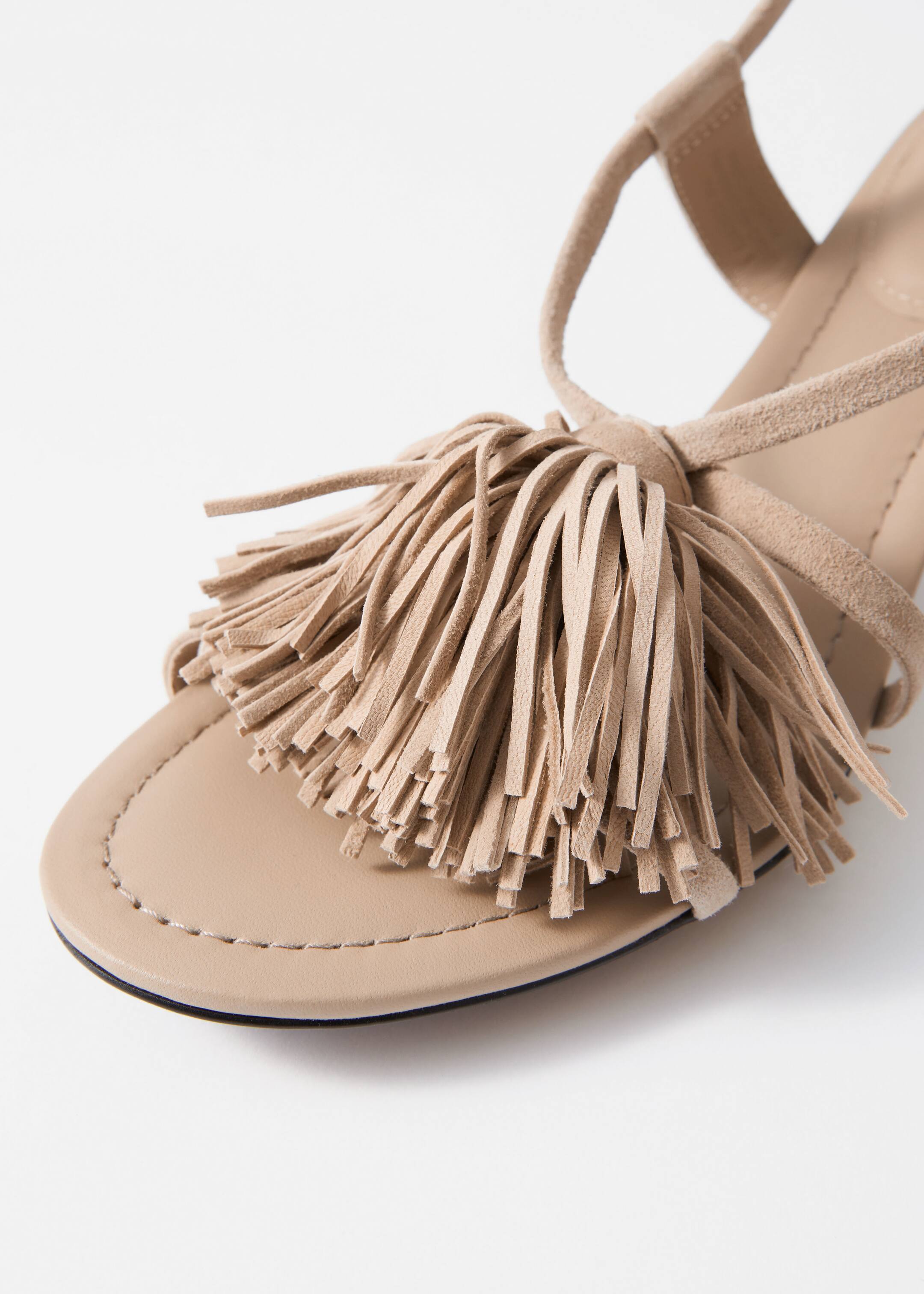 Agrandir l'image: Sandales en cuir à franges - Daim beige - FEMME | H&M FR 4