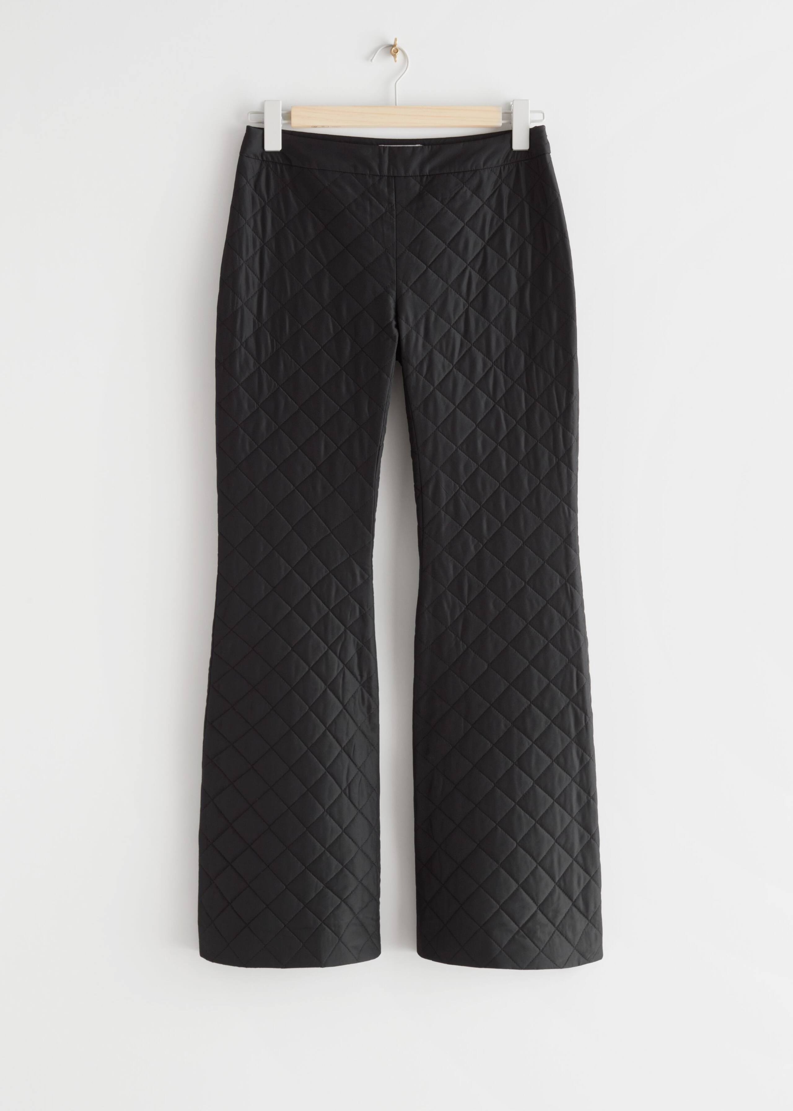 Flared Padded Outdoor Trousers - Black - Bodegón