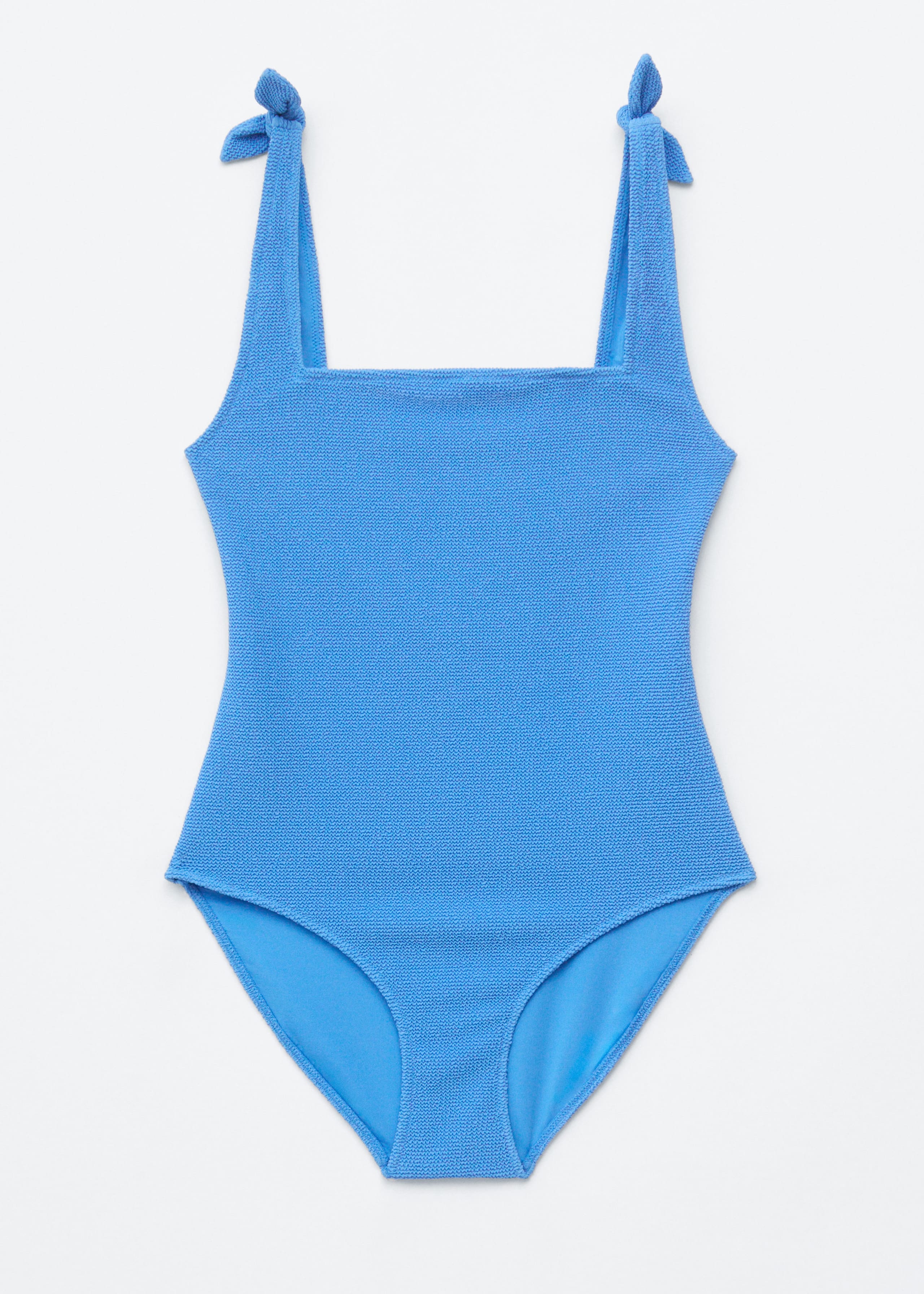 Textured Bow Tie Swimsuit - Black - Still Life