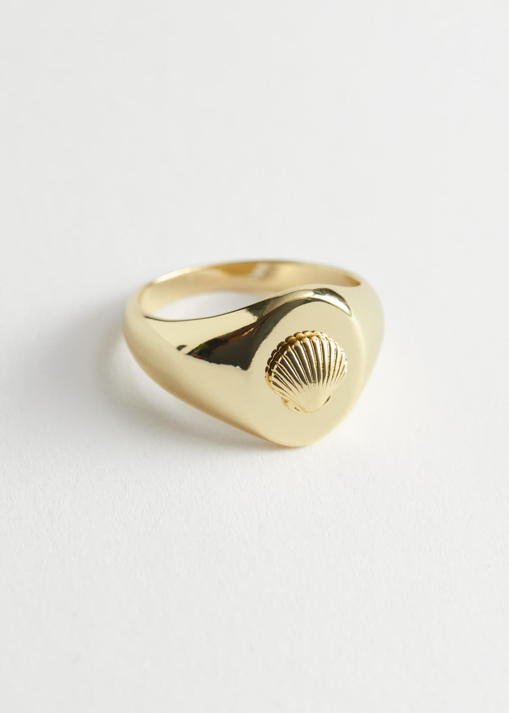 Image of Shell Motif Signet Ring