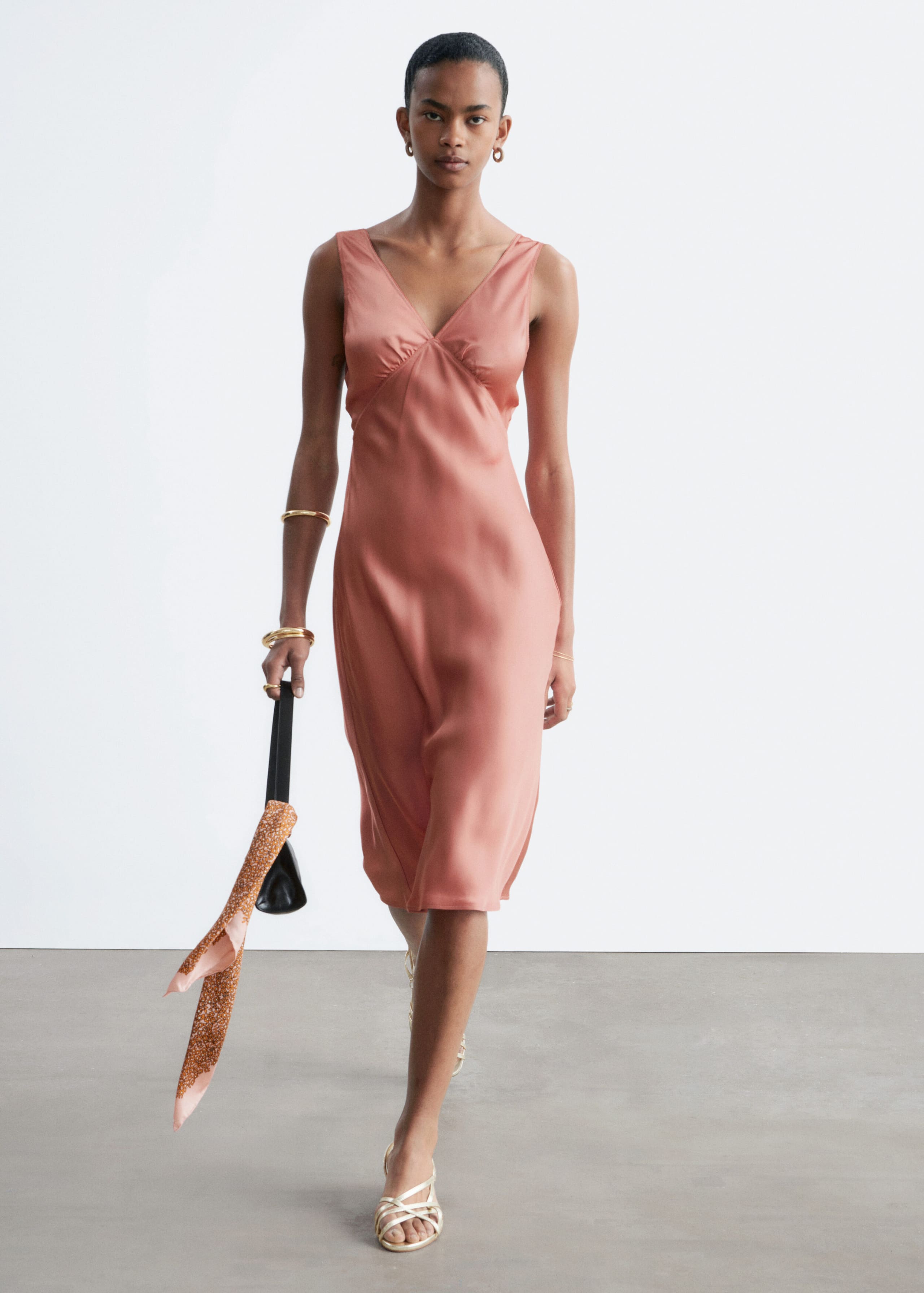 Image of V-Neck Slip Midi Dress