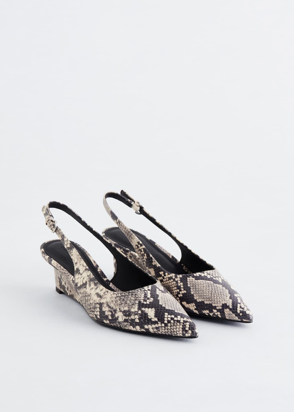 Image of Leather Wedge Slingback Pumps