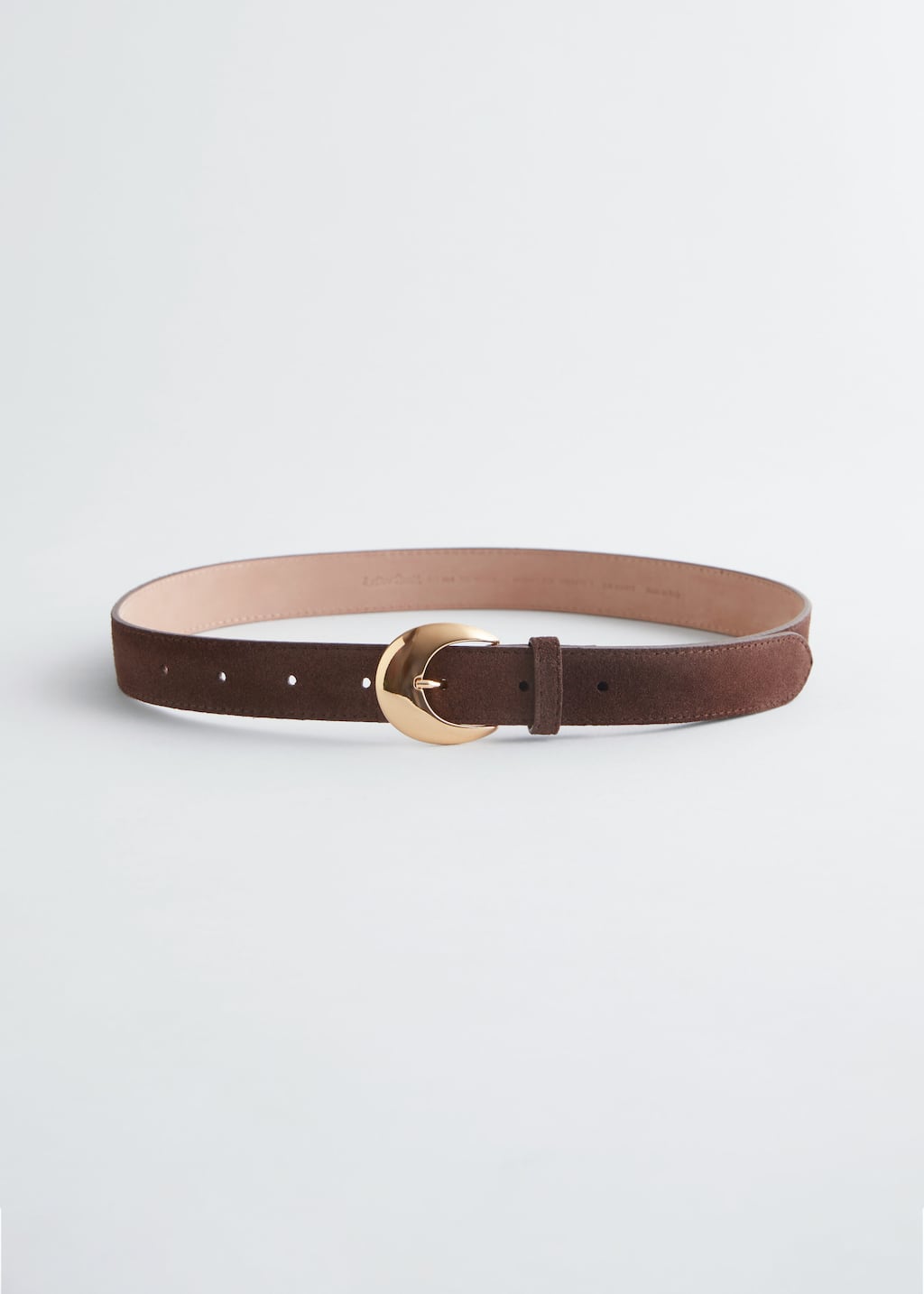 Image of Ceinture en cuir à boucle en forme de croissant