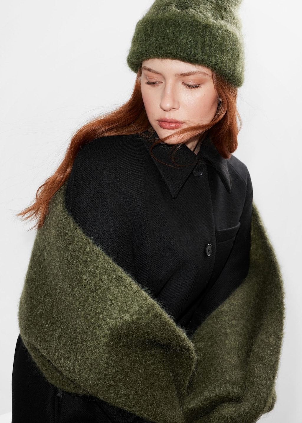 BrushedMohair-BlendBeanie – Szary – Lookbook