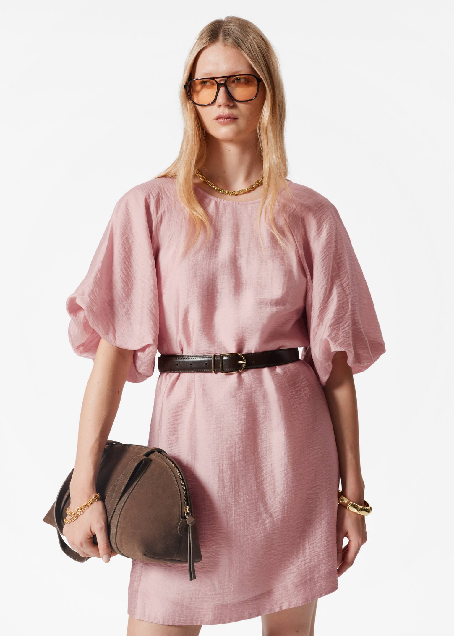 Minivestido con mangas abullonadas - Rosa claro/Blanco/Floral azul/Estampado floral rojo - 3