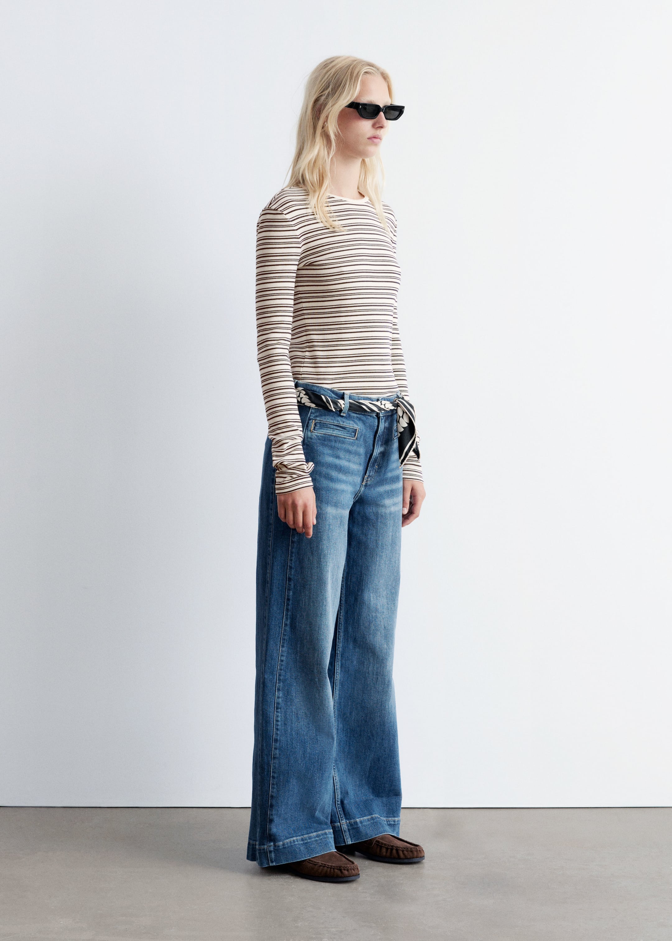 Zobacz większy obraz: Jeansy regular z szerokimi nogawkami - Niebieski sprany - ONA | H&M PL 6