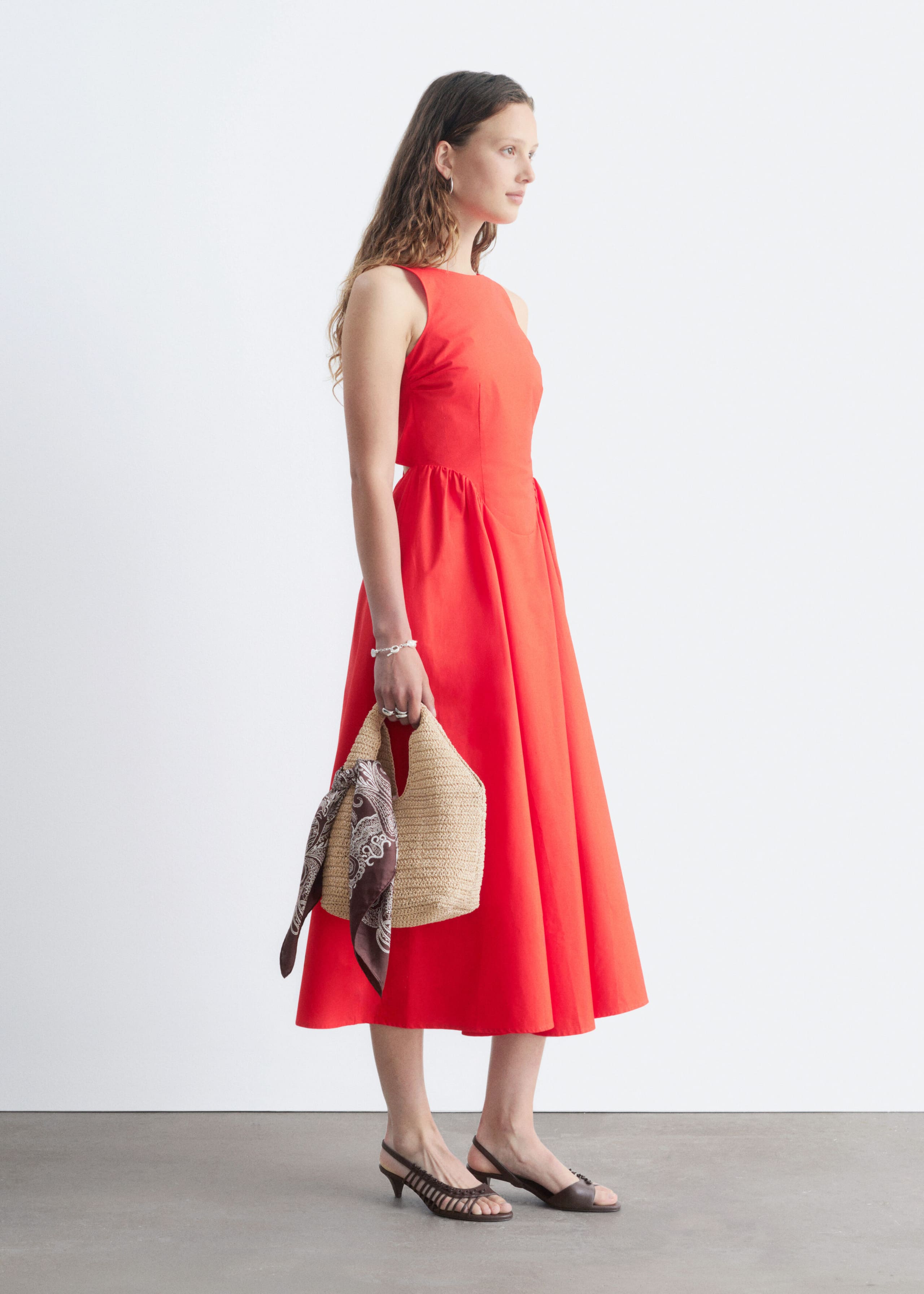 Midikleid mit Bindedetail hinten - Rot - Stillleben