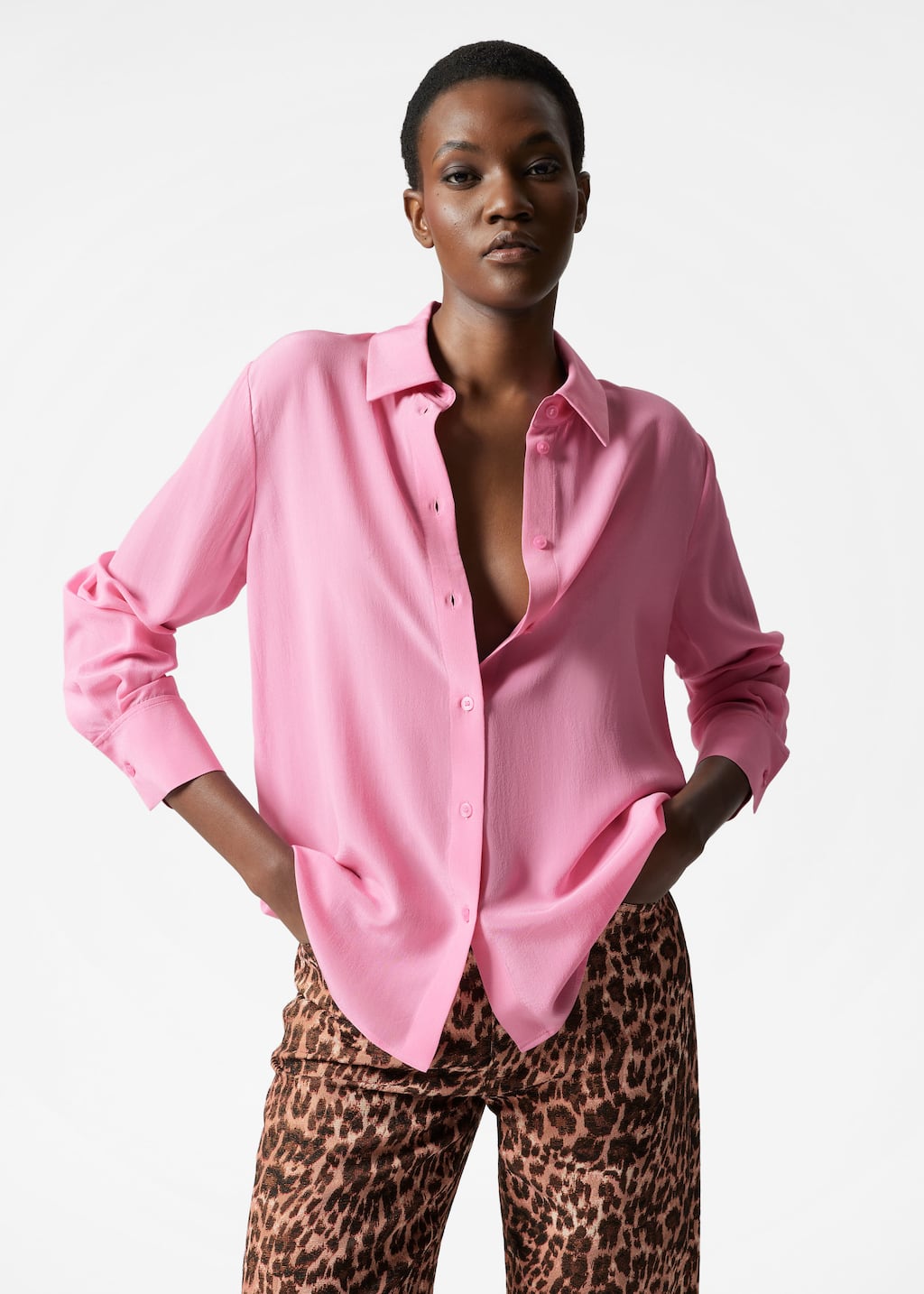 Camicia in seta - Azzurro - Lookbook