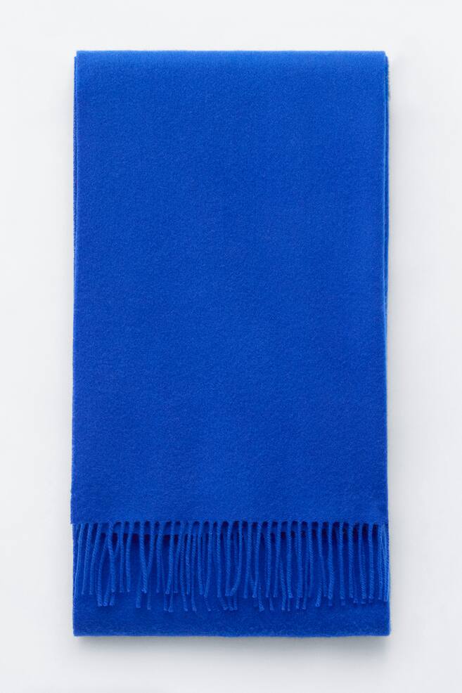 Fringed Wool Blanket Scarf - Azul/Vermelho escuro/Branco/Mogno/Cinzento - 1