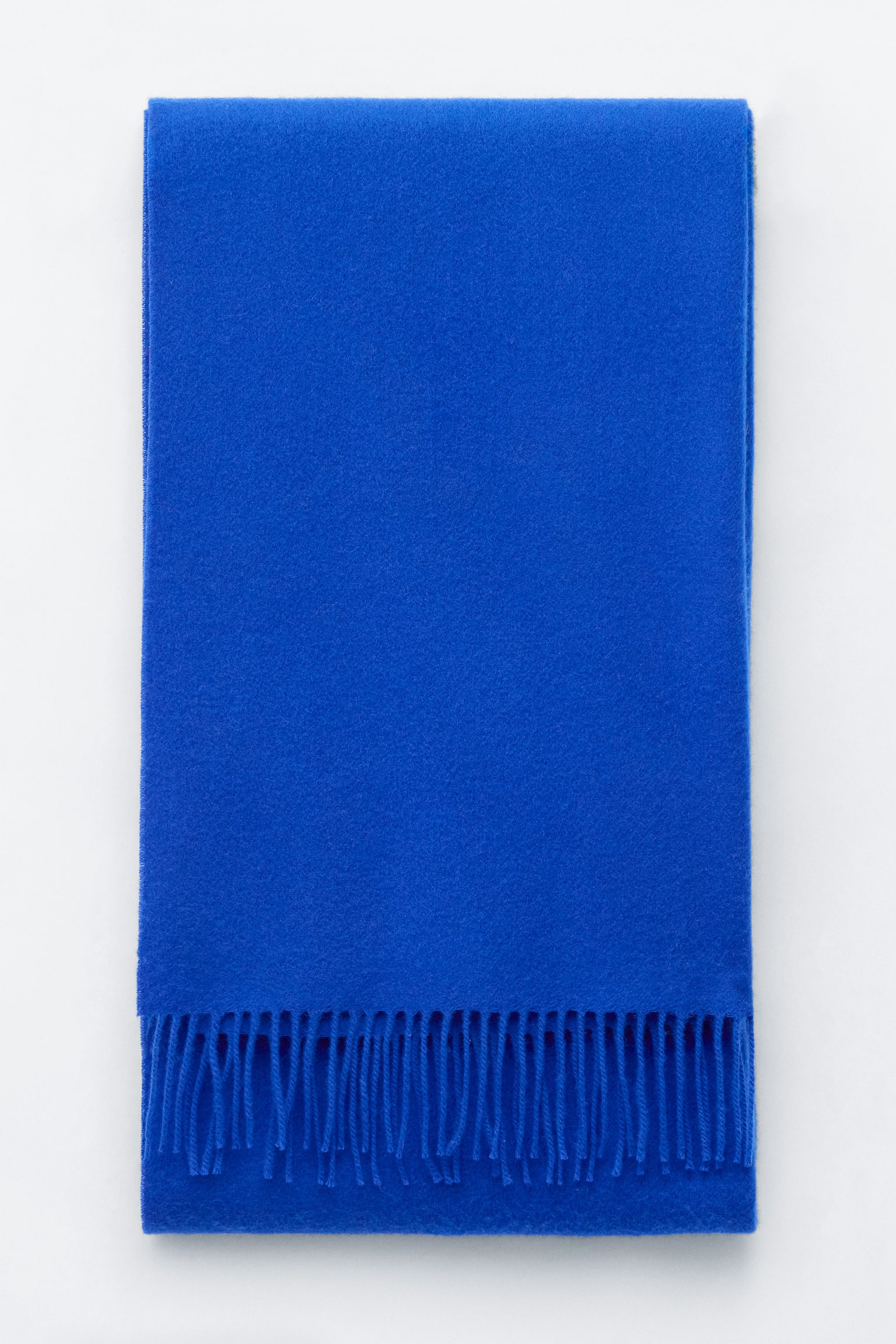 Écharpe frangée en laine - Bleu/Rouge foncé/Gris/Blanc/Marron/Bordeaux