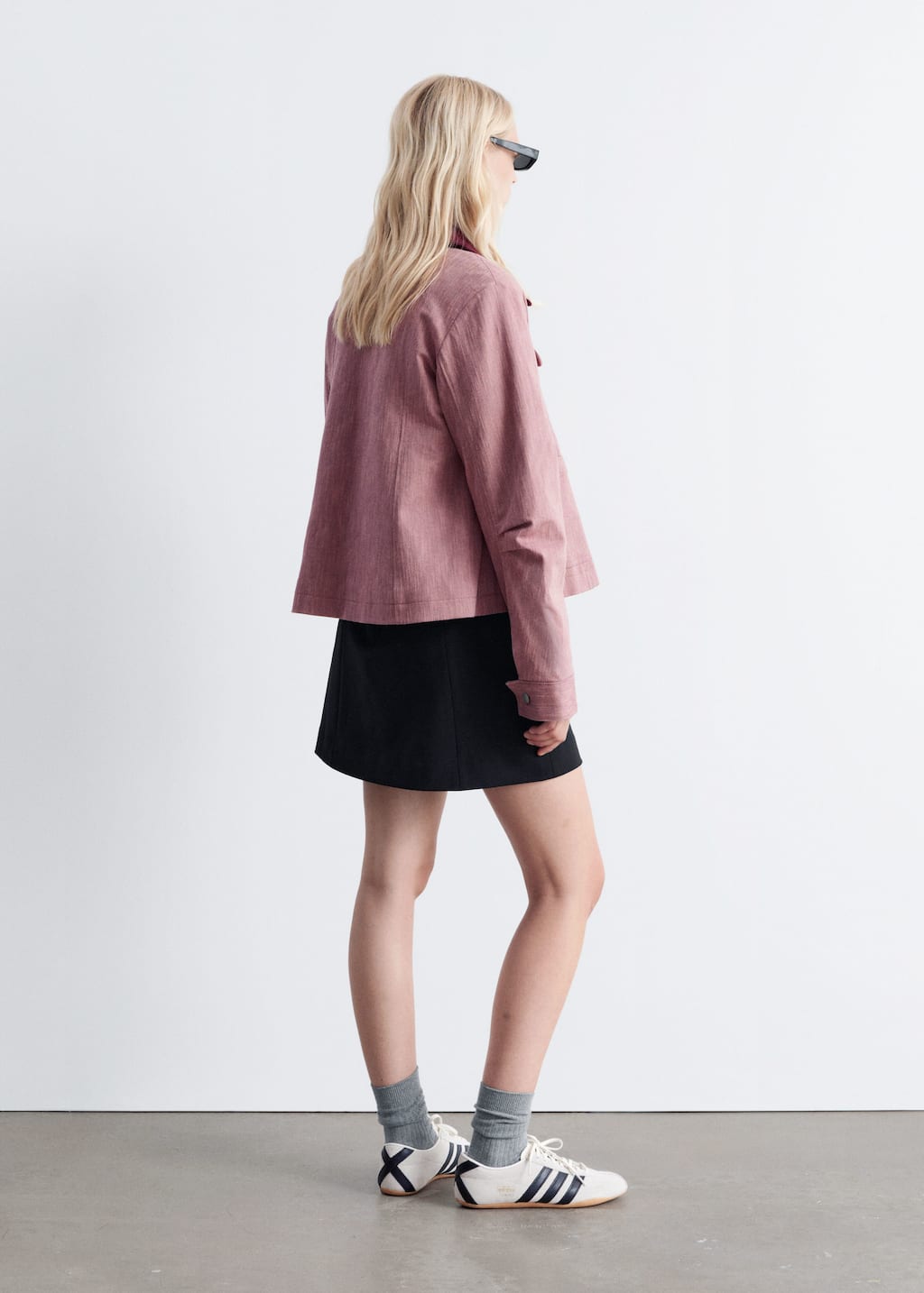 Image of Contrast-Collar A-line Jacket