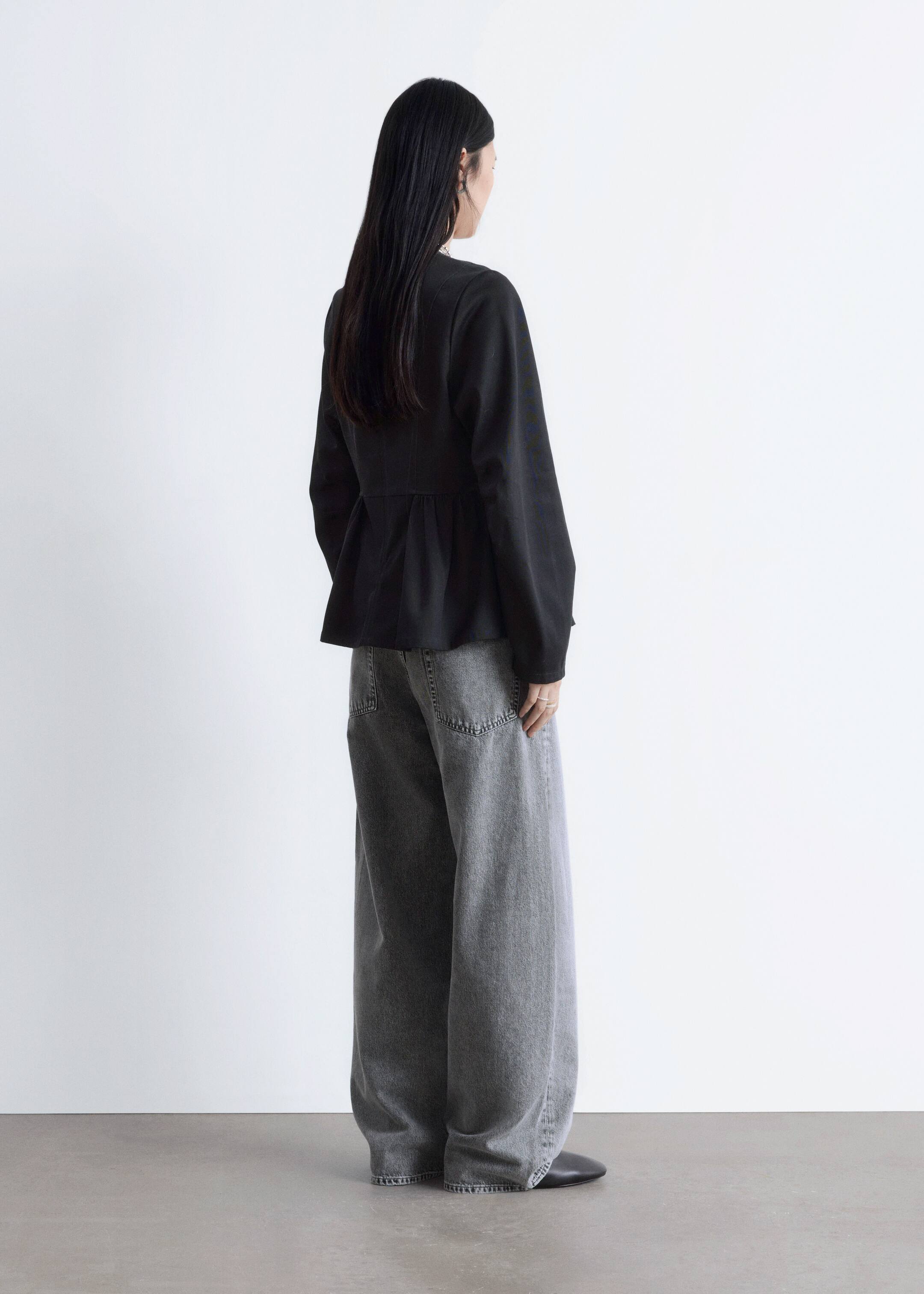 Näytä suurempi kuva: Puuvillapusero peplum-helmalla - Musta - NAISET | H&M FI 6