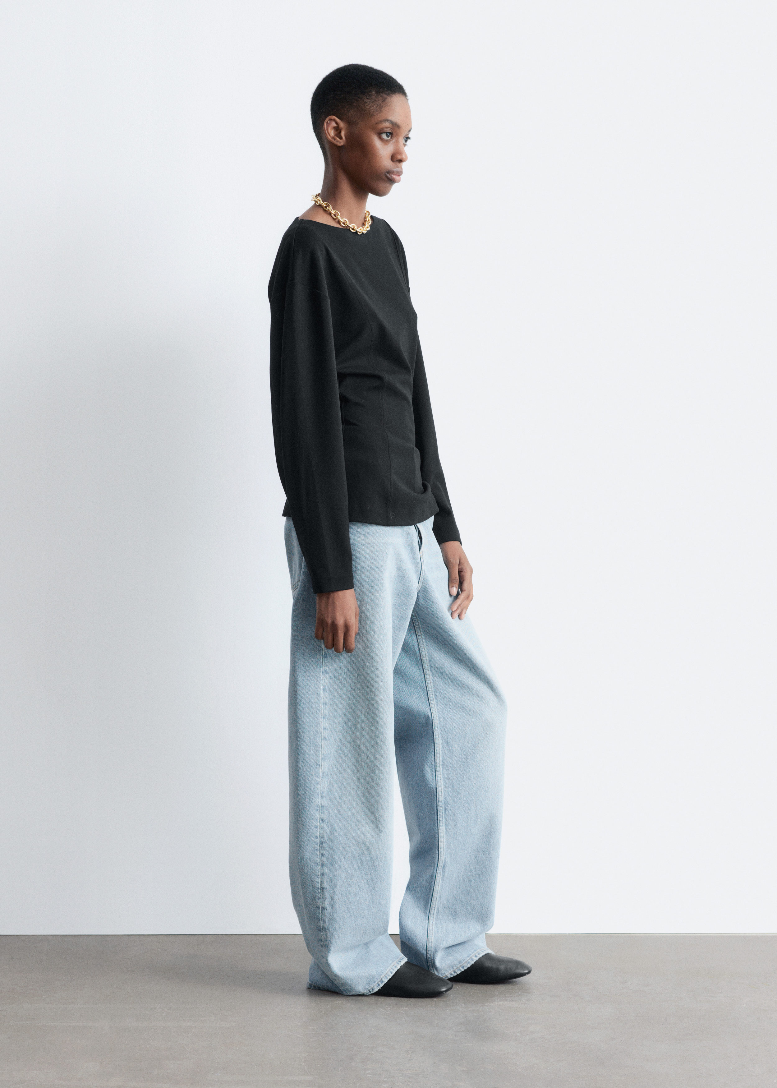 Sculpted Boatneck Top - Black - & Other Stories GB