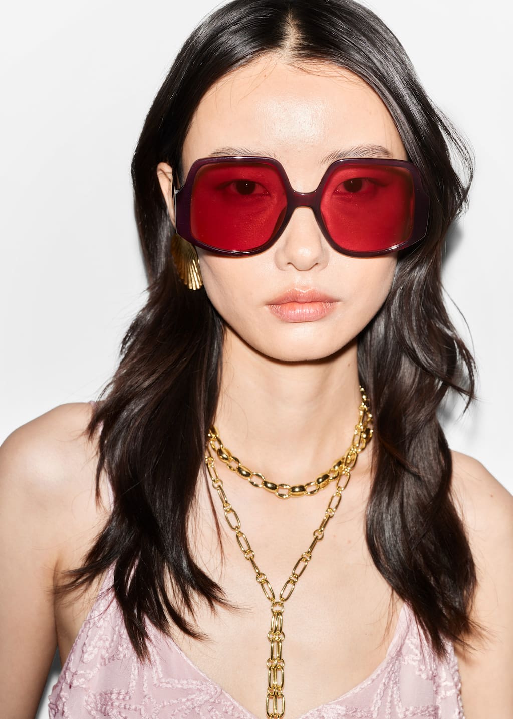 Image of Oversized-Sonnenbrille mit eckigem Rahmen