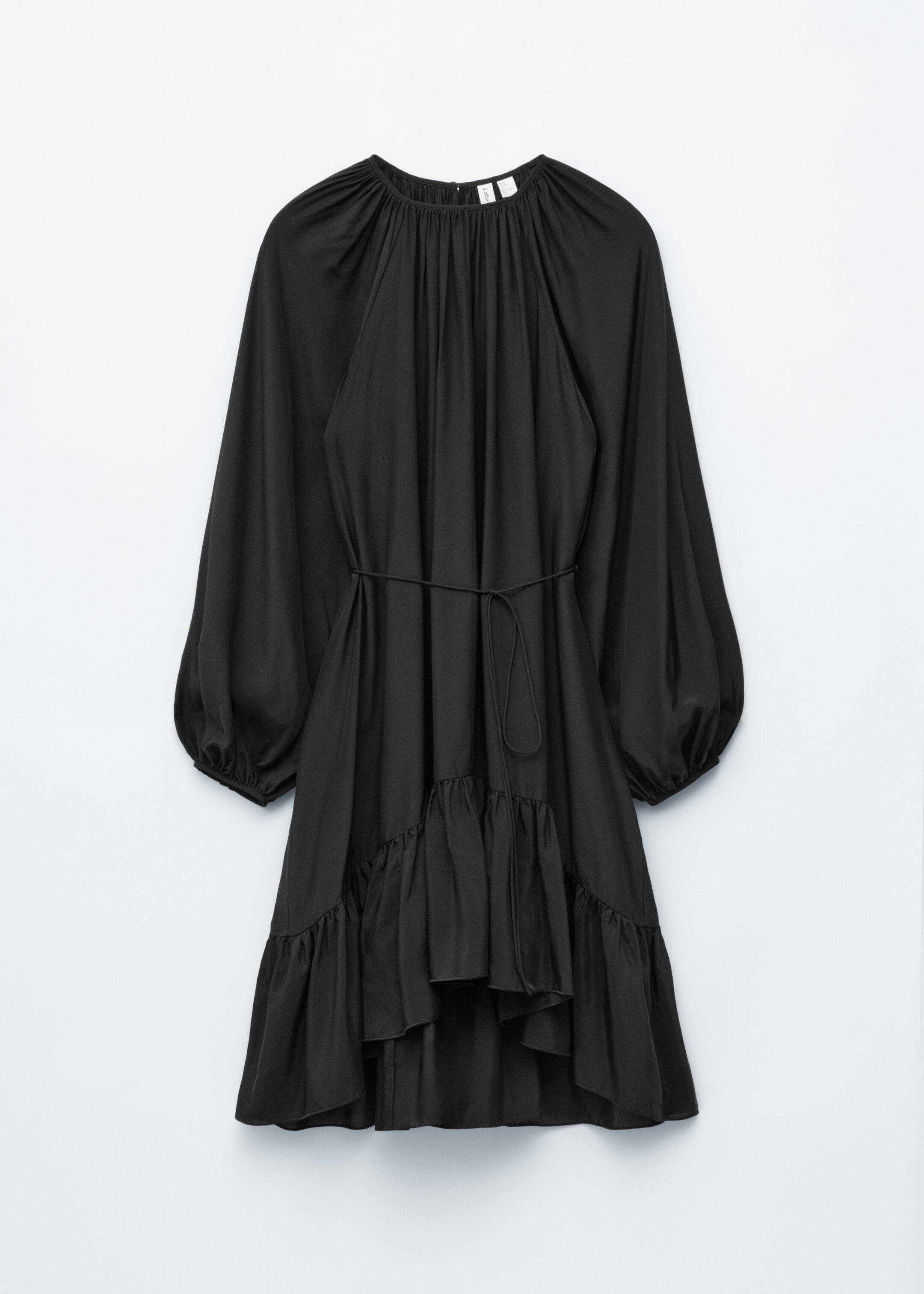 Nagyobb kép megtekintése: Fodros, ballonujjú miniruha - Fekete - NŐI | H&M HU 5