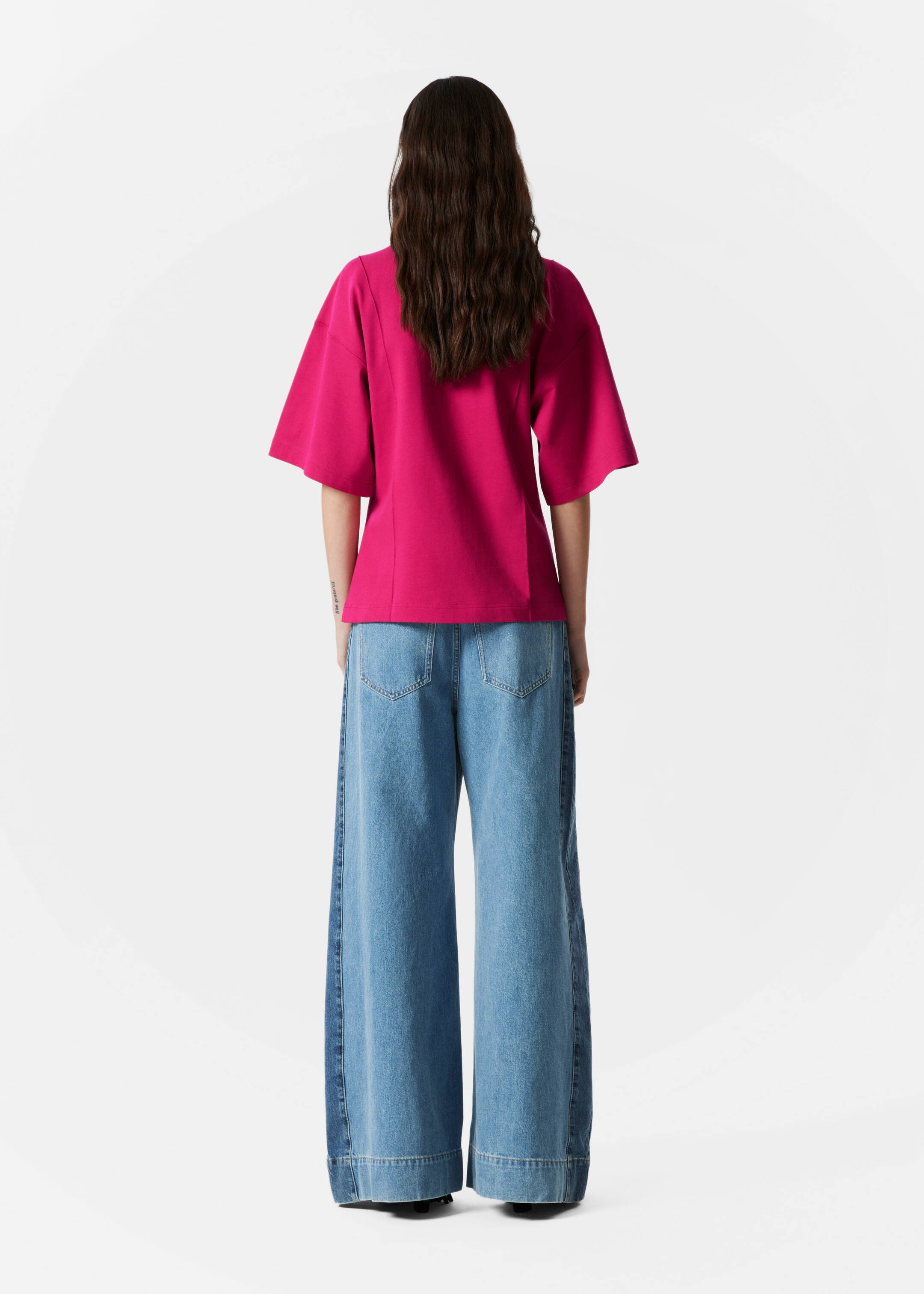 Zobrazit větší obrázek: Structured T-shirt - Tmavě růžová - ŽENY | H&M CZ 4