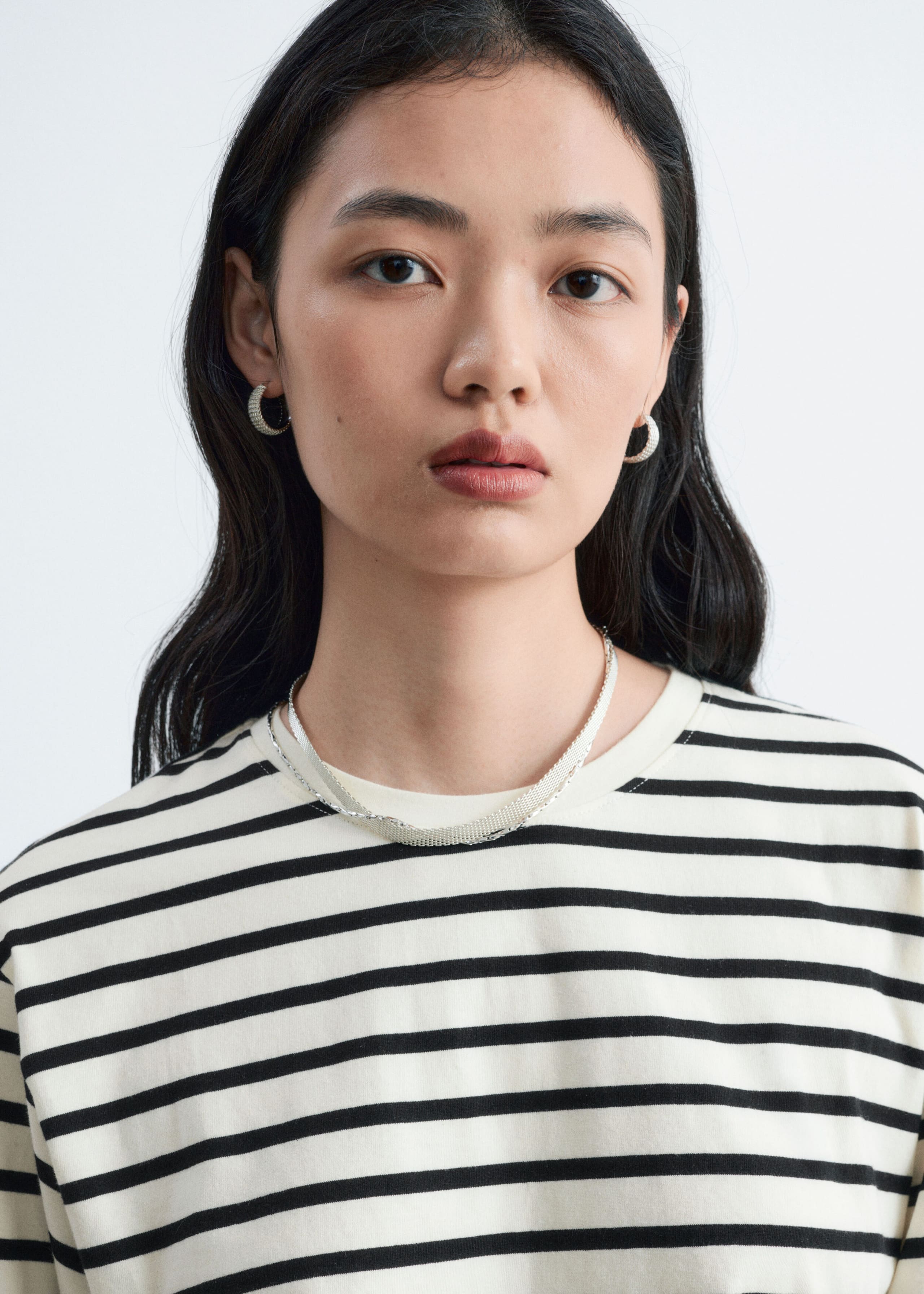 Cotton Jersey Top - Off White/Stripes - Lookbook