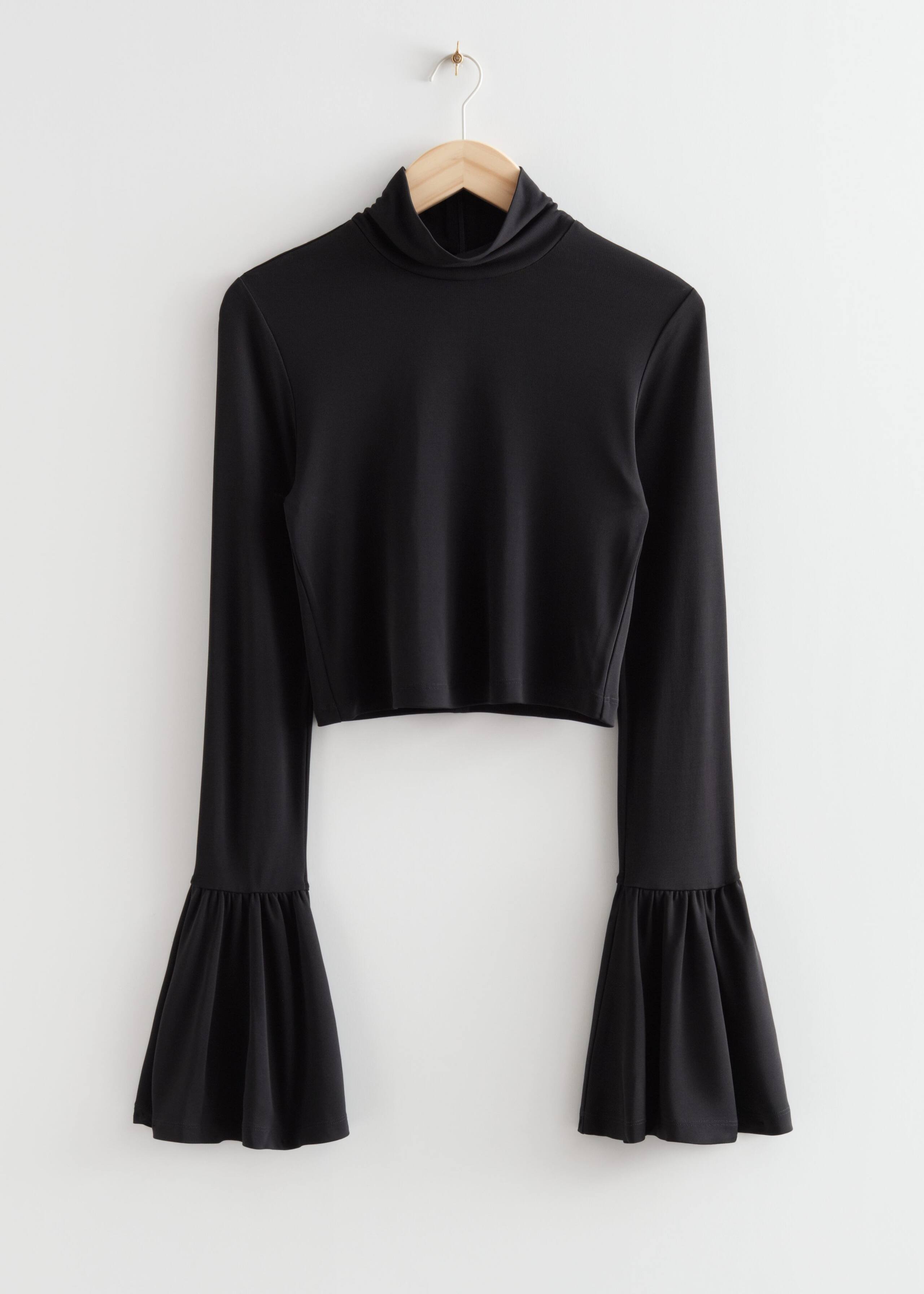 Trumpet Sleeve Top - Black - Still Life