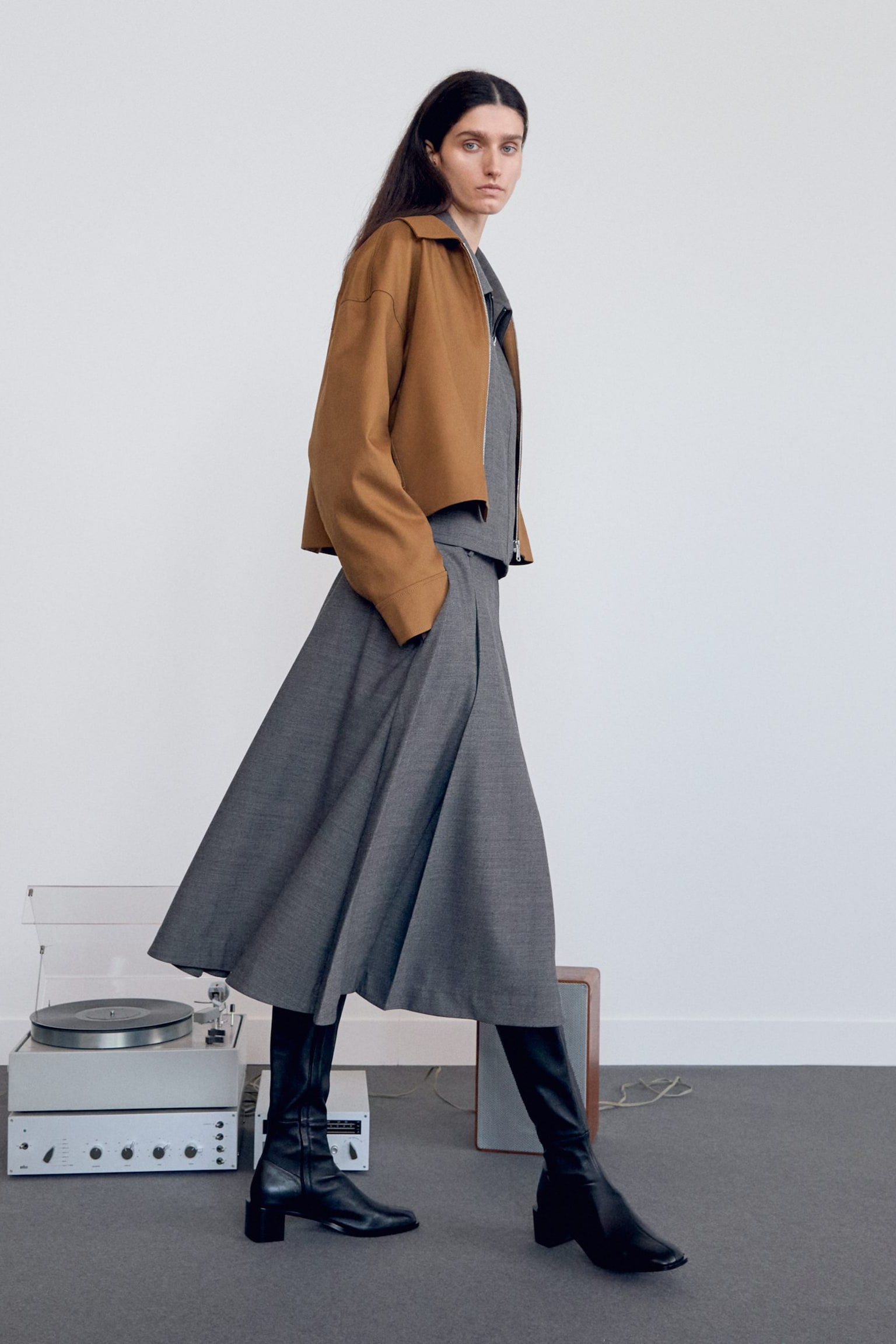 Veste courte en sergé - Beige foncé - 10