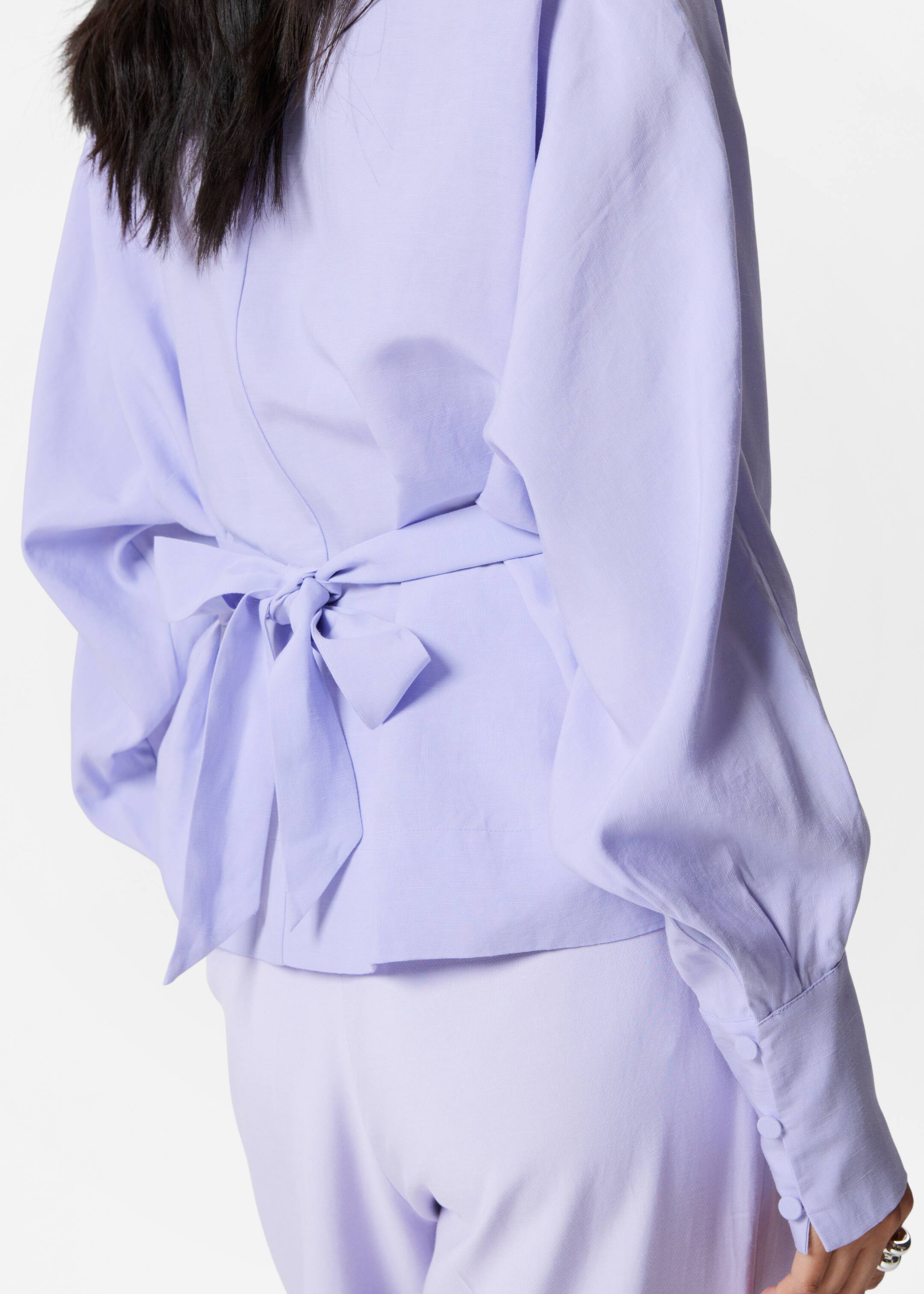 Visualizza immagine più grande: Blusa a pieghe con scollo a barchetta - Lilla - DONNA | H&M IT 4