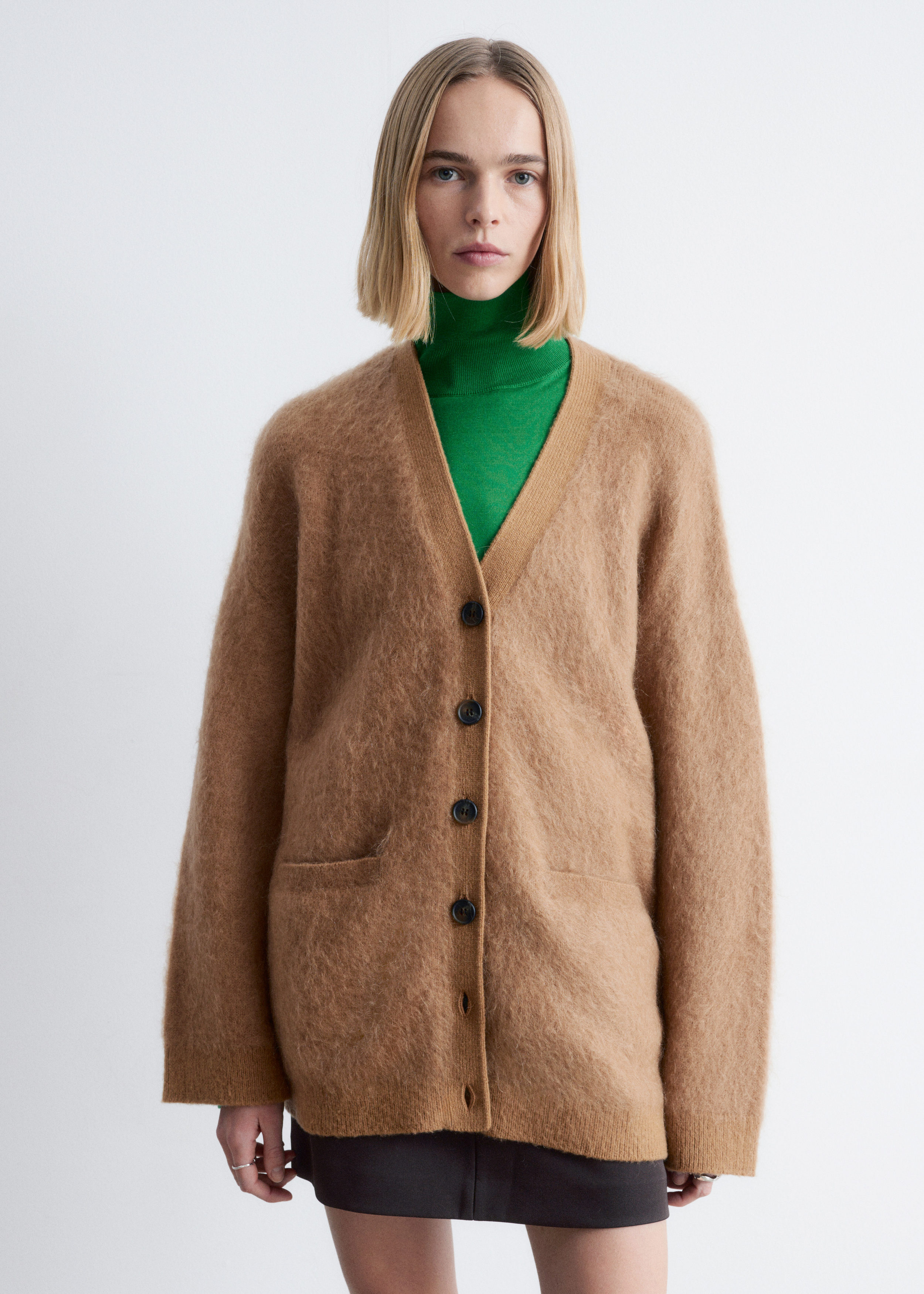 Oversized Mohair-Blend Cardigan - Brown - & Other Stories US