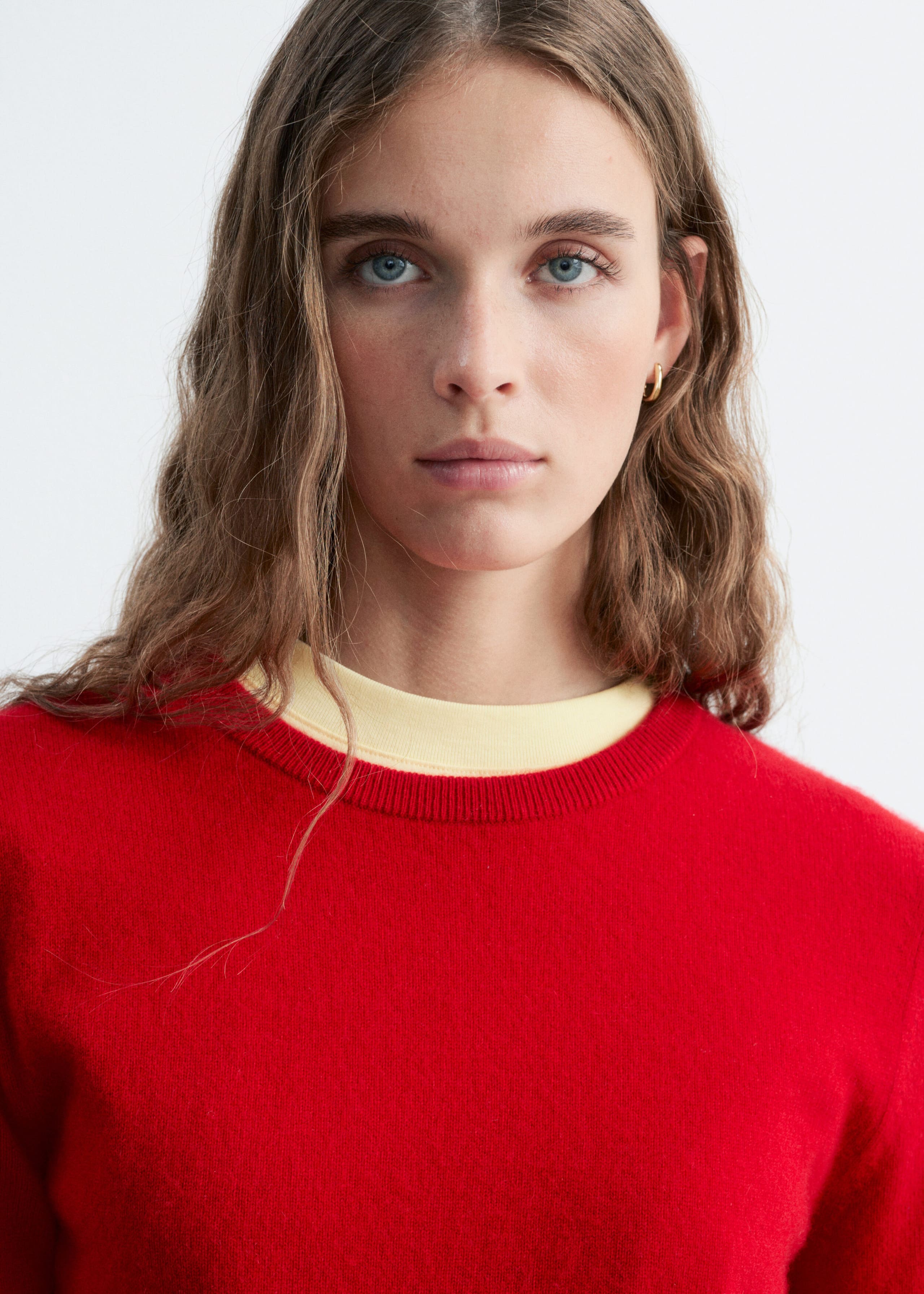 Short-Sleeve Cashmere Top - Blue - Lookbook
