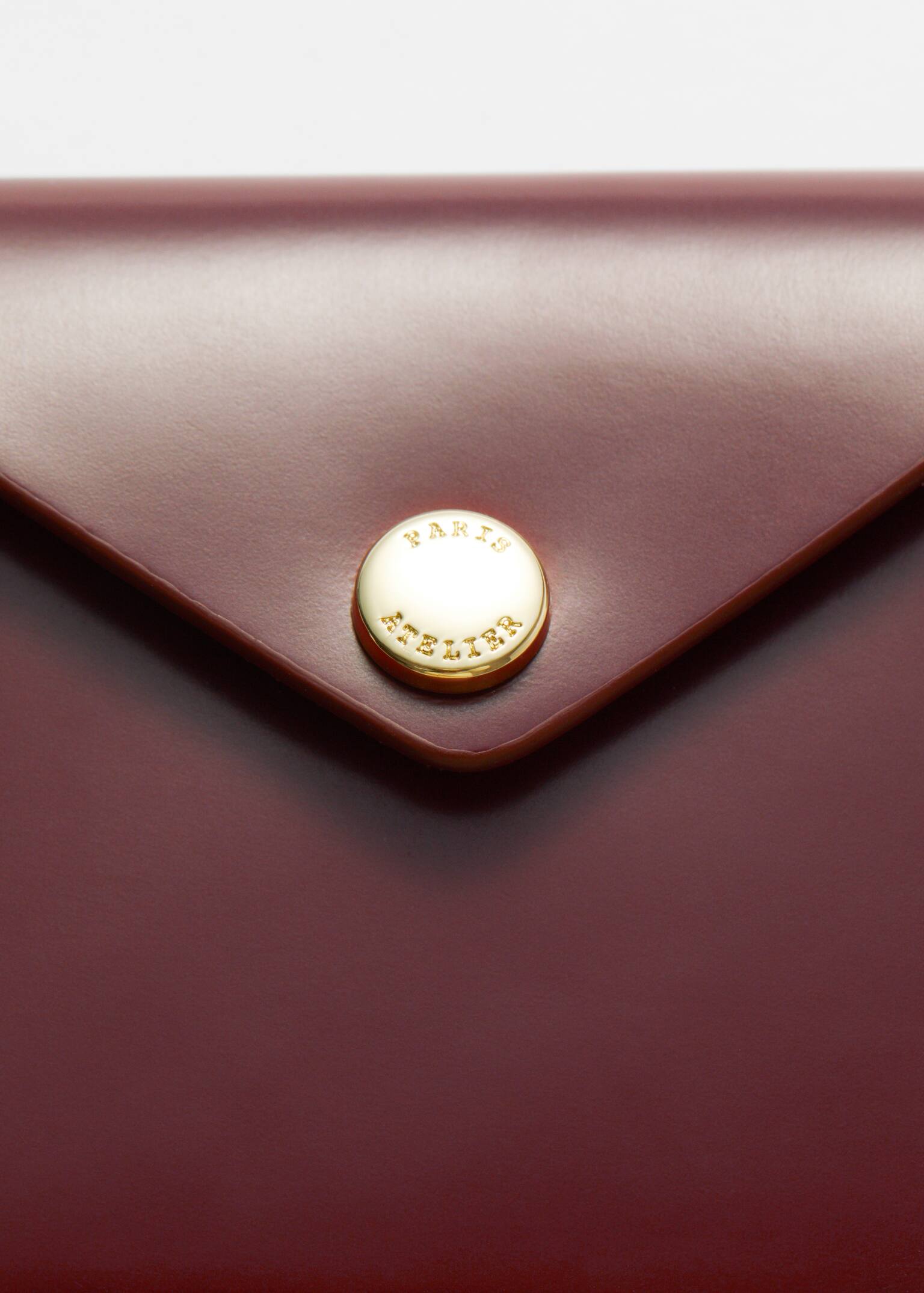 Leather Card Holder - Burgundy/Brown - 3