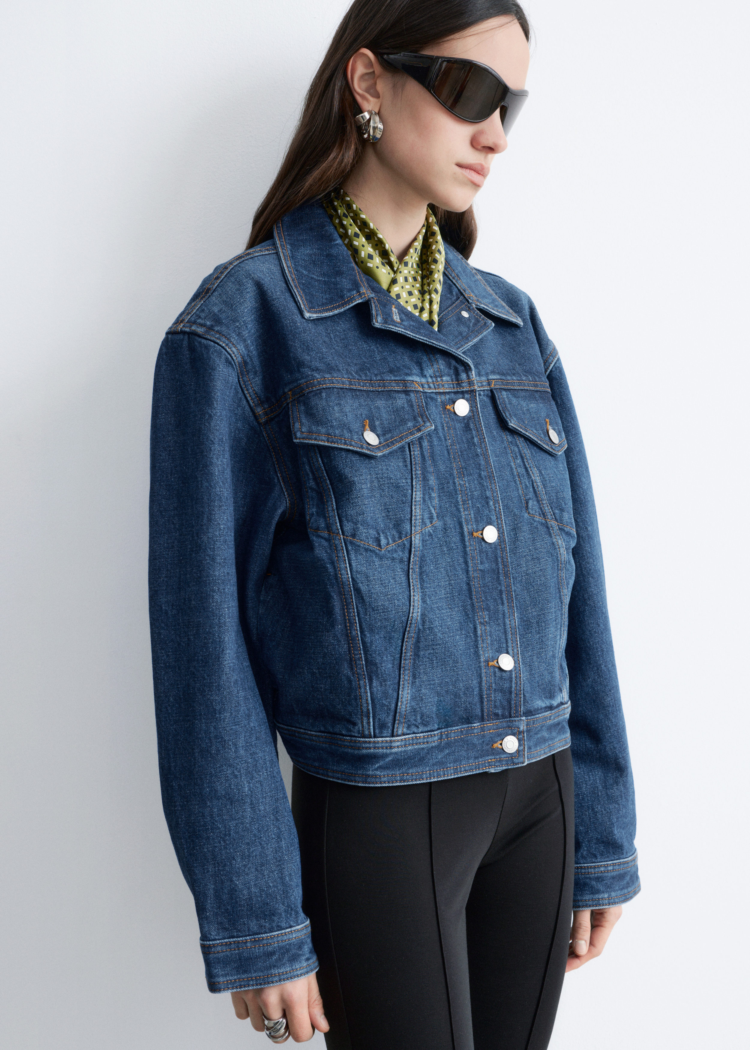 Cropped Denim Jacket - Mid Blue - Jackets - & Other Stories US