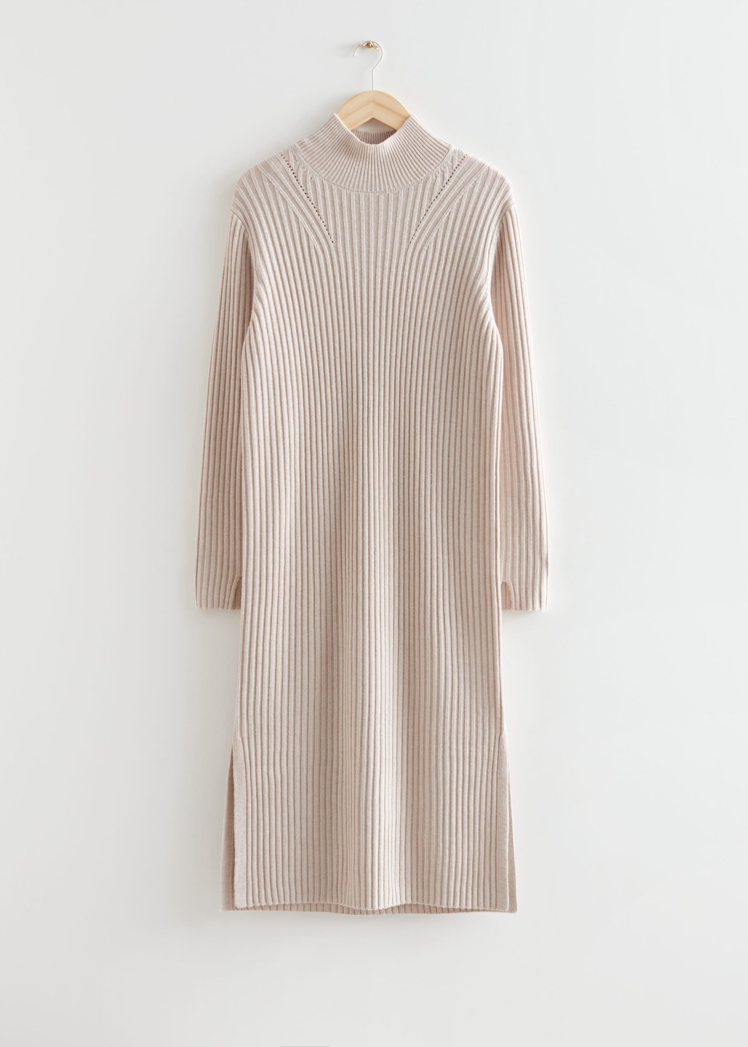 Turtleneck Knit Midi Dress - Green - Still Life