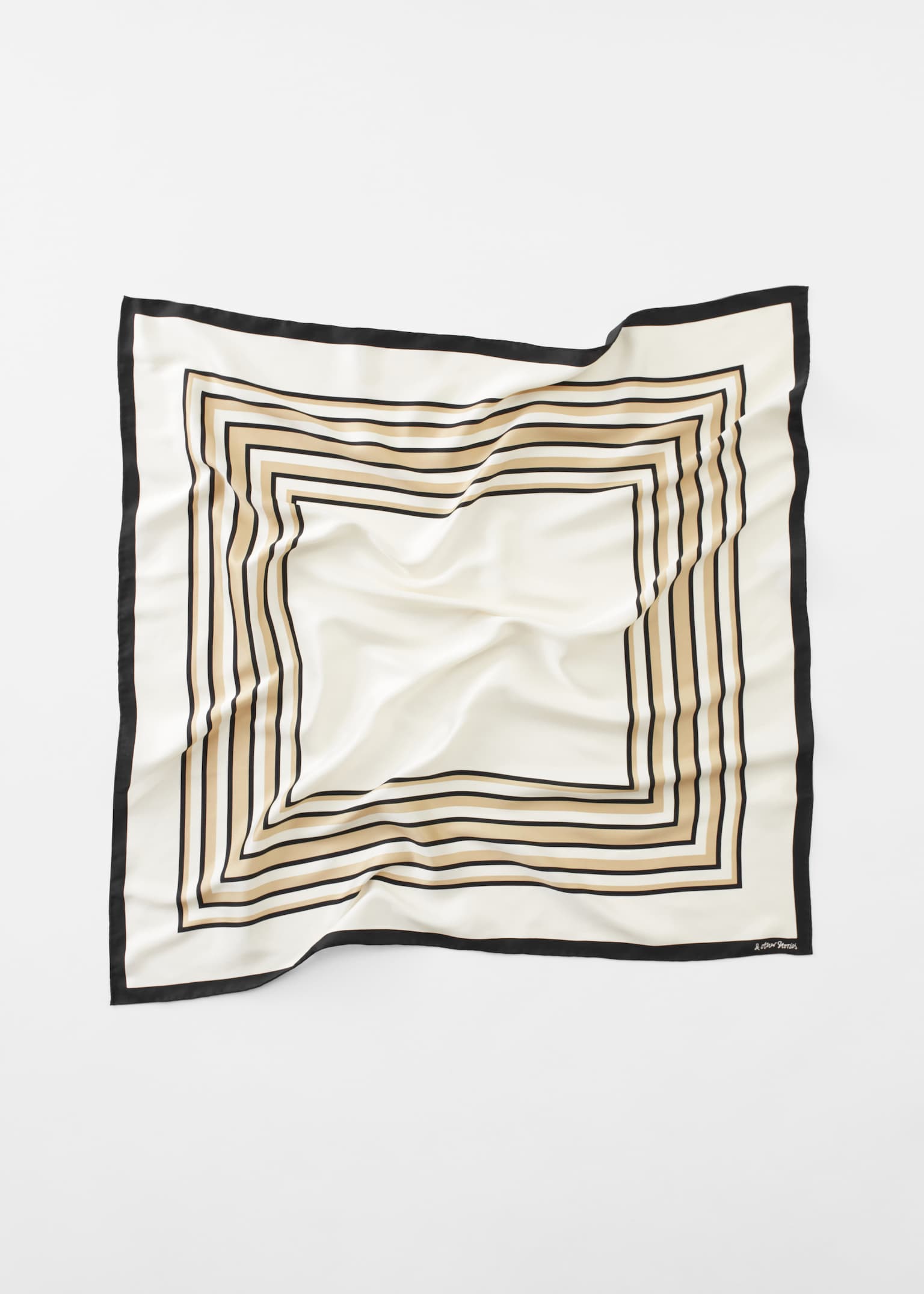Graphic-Print Square Scarf - Cream/Beige