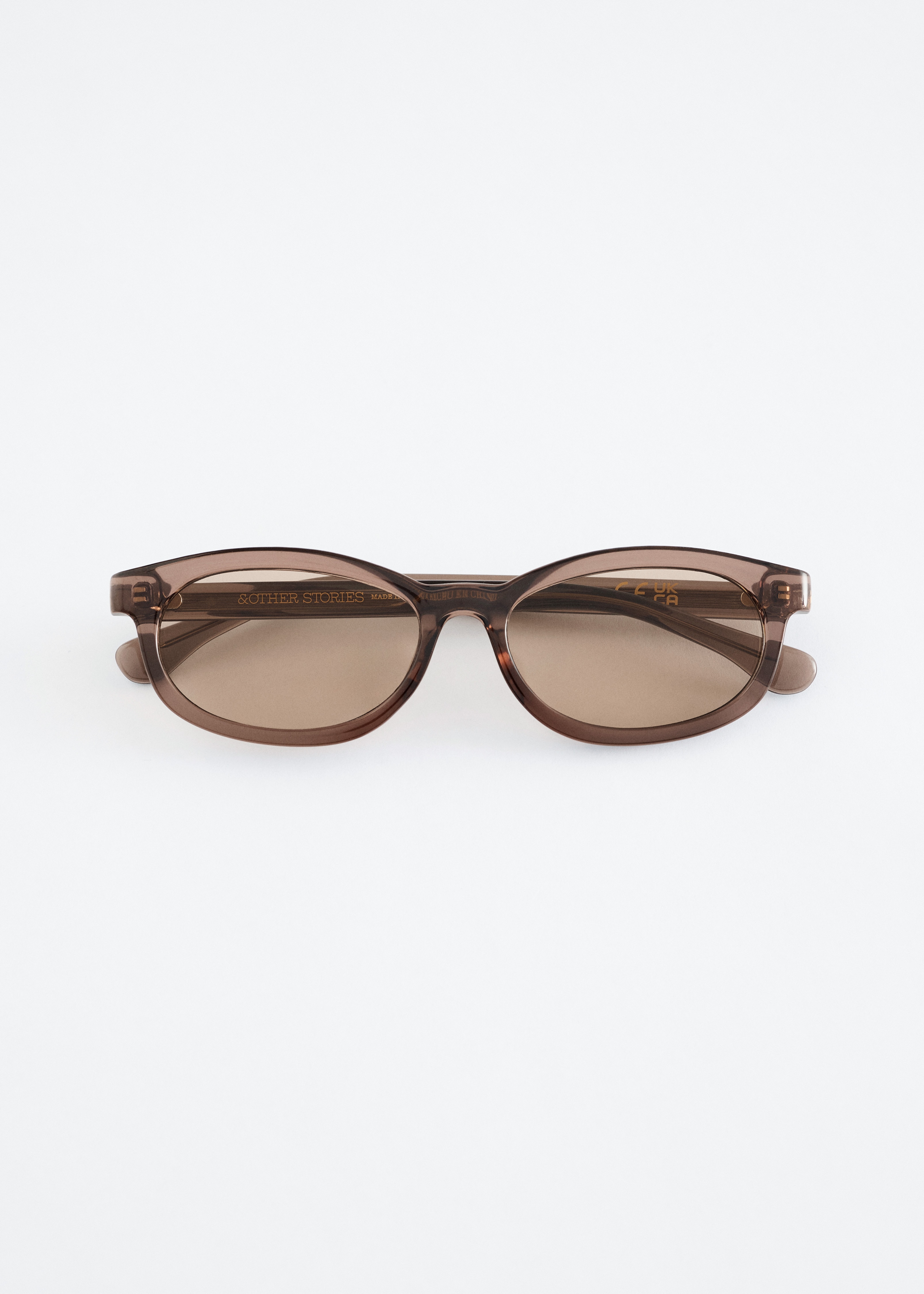 Schmale, rechteckige Sonnenbrille - Stein/Schildpatt-Braun/Schwarz