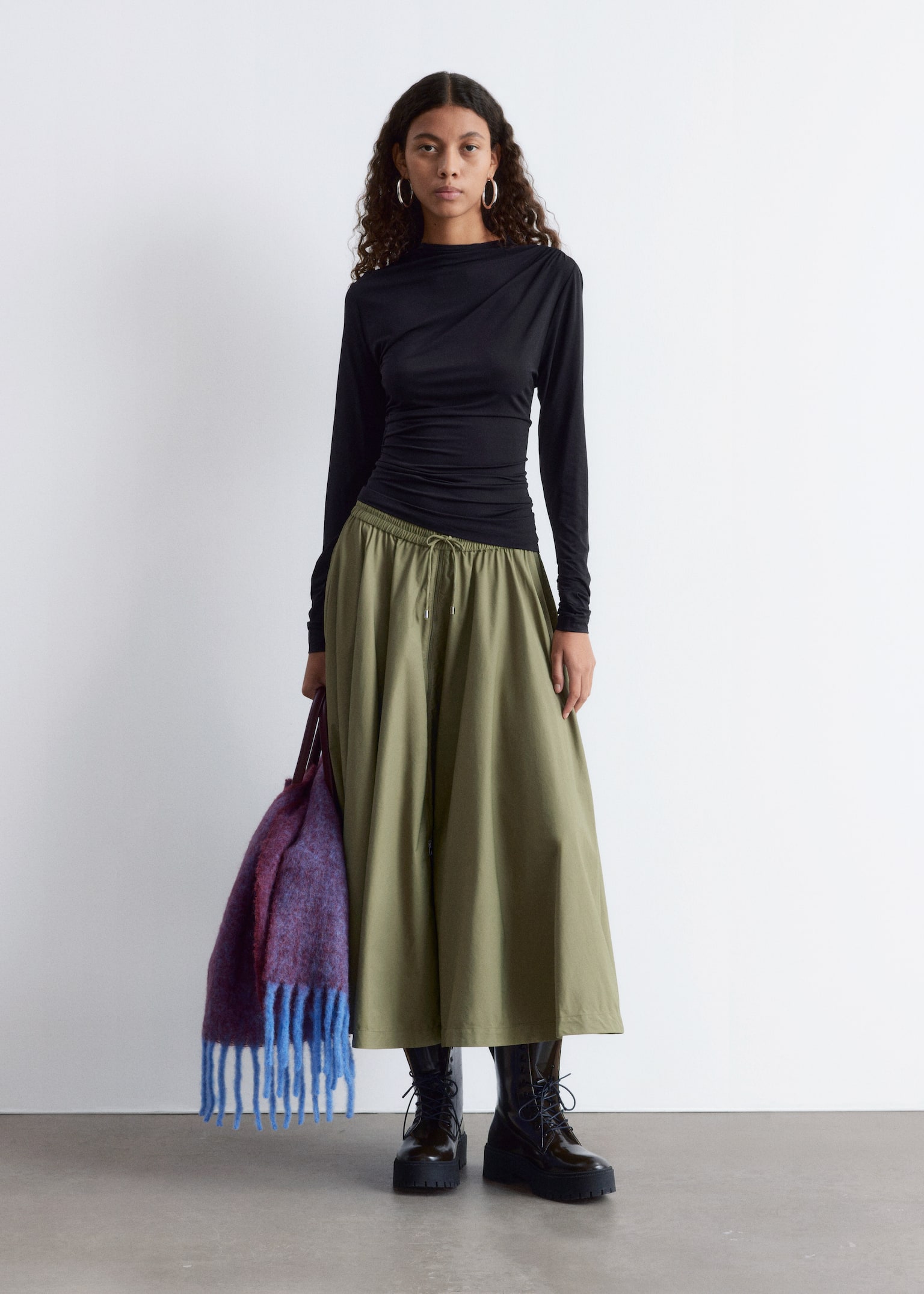 Top drapeado - Negro - 4