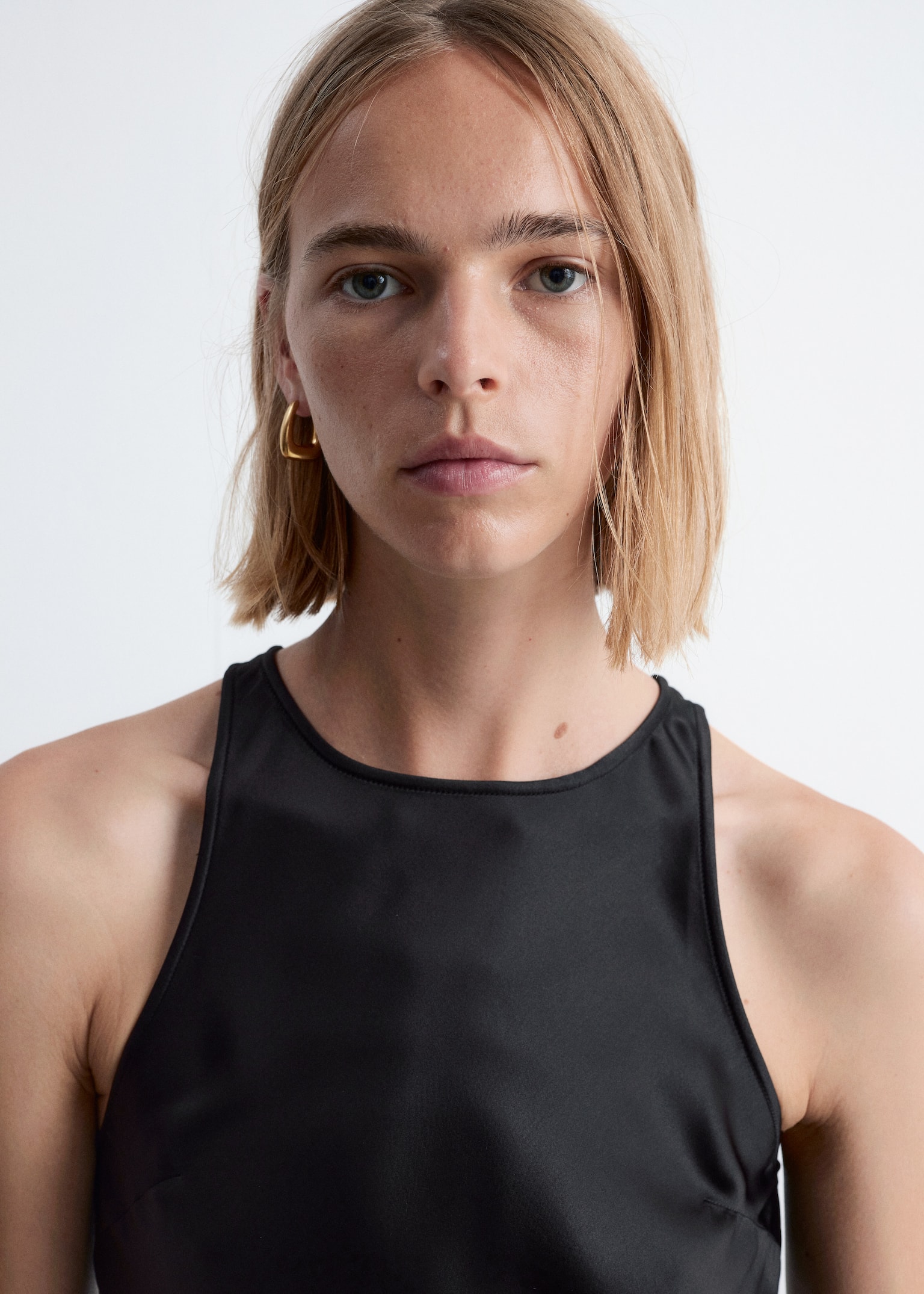 Mouwloze satijnen midi-jurk - Zwart/Roze/Medium blauw/Donkerbruin/Donkerroze - 6