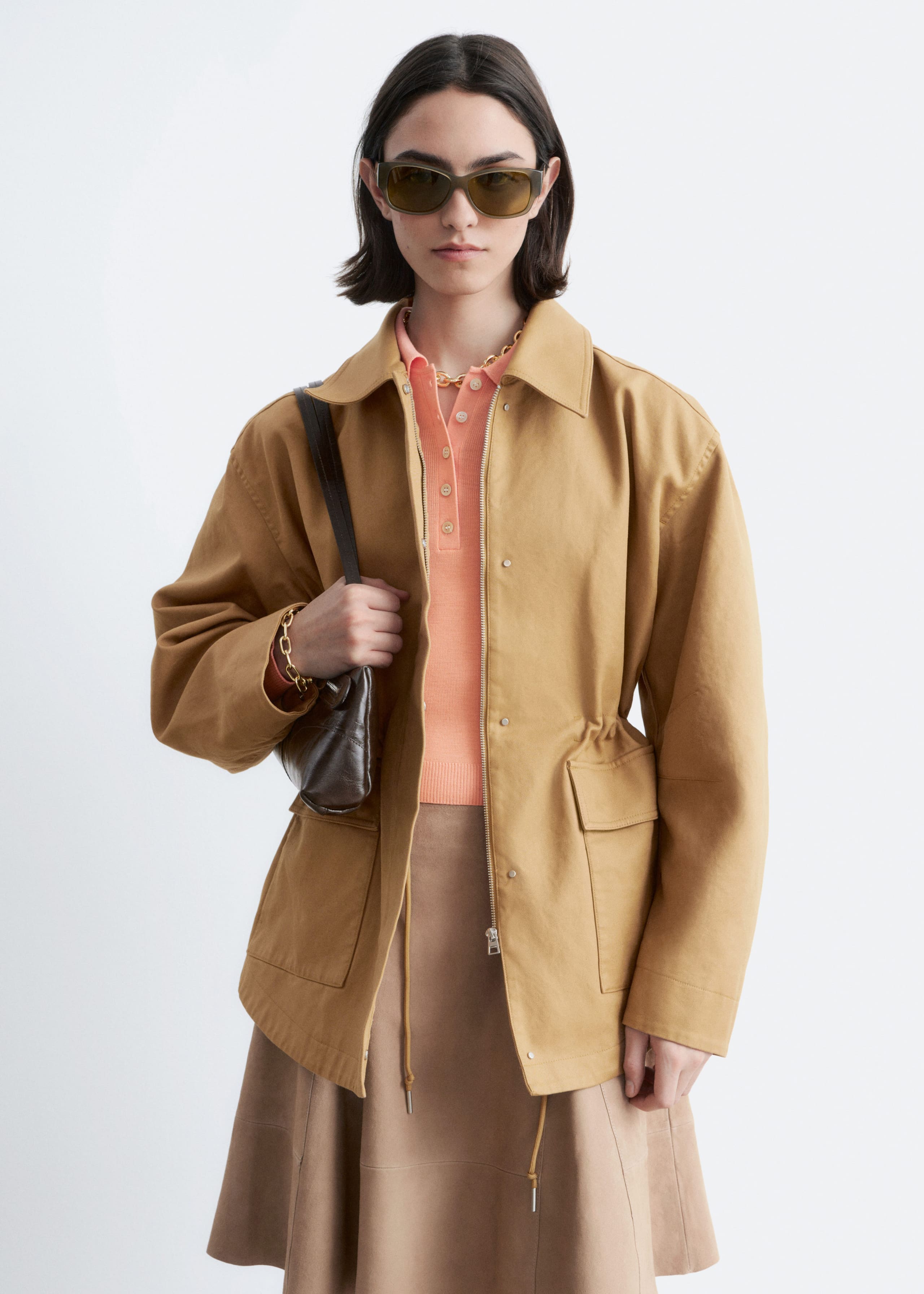 Image of Oversized Drawstring Utility Jacket