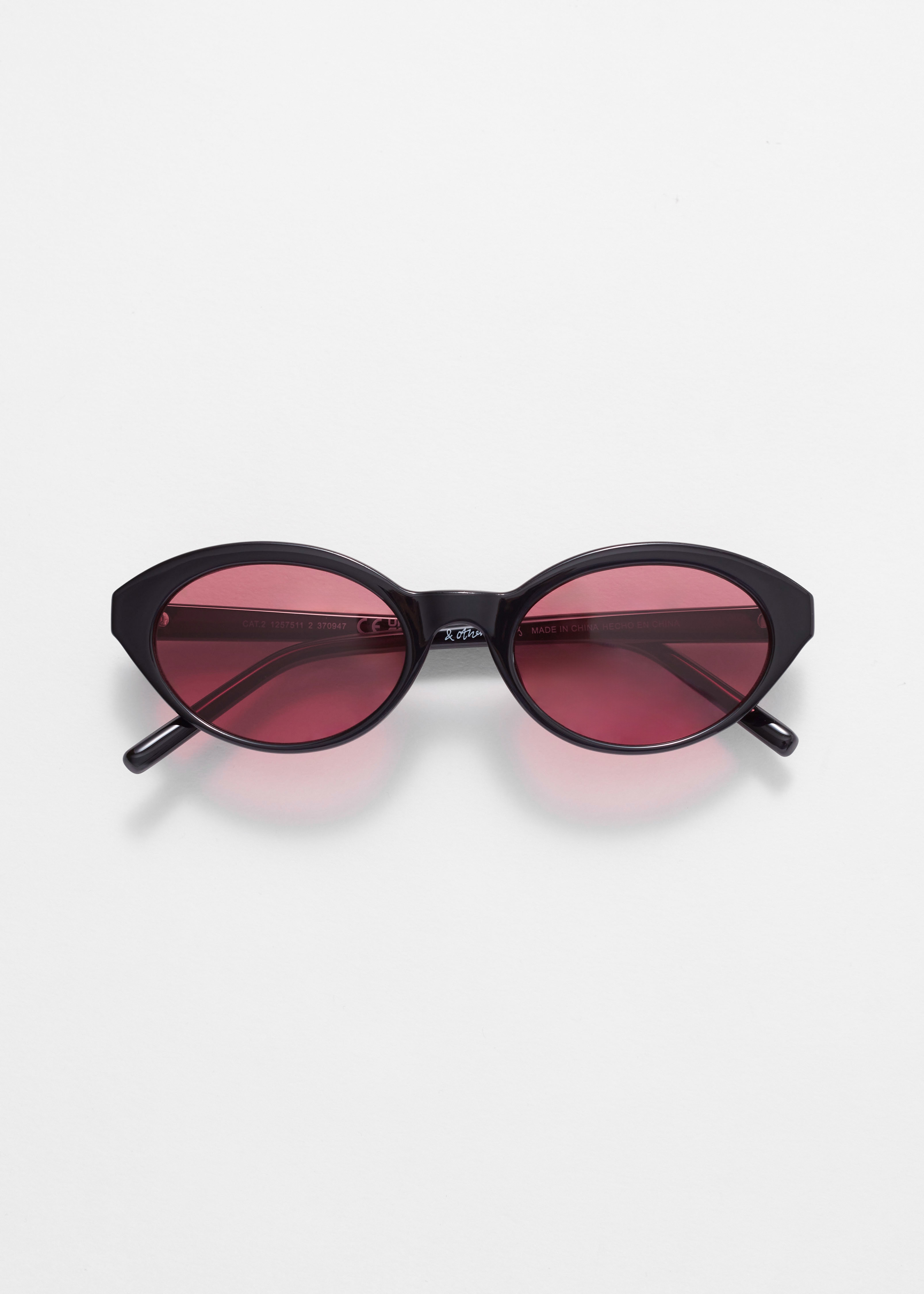 Lunettes de soleil à monture ovale - Noir/Bordeaux/Brun/Transparent