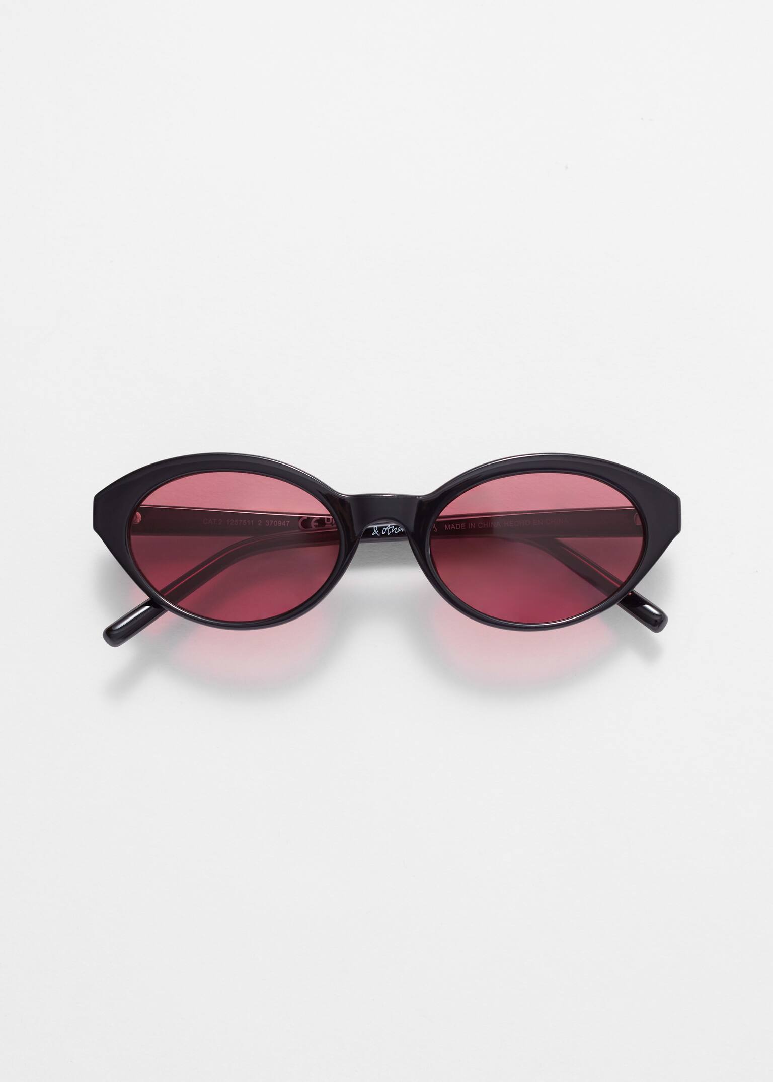 Γυαλιά Ηλίου με Οβάλ Σκελετό - Μαύρο/Μπορντό/Καφέ/Διαφανές - 1