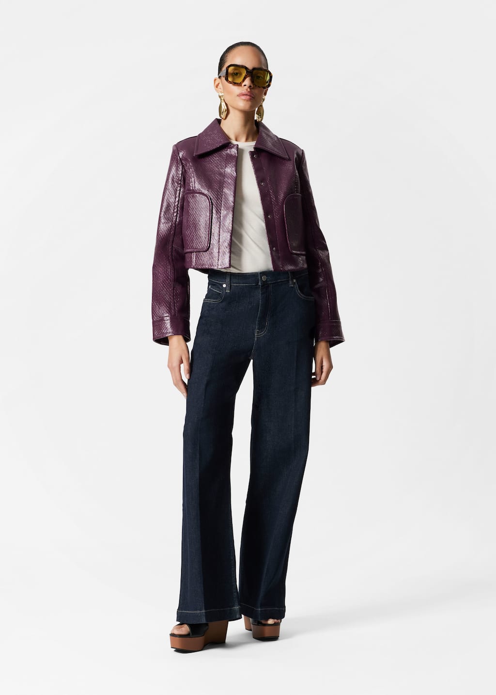 Image of Cropped Patch-Pocket Jacket