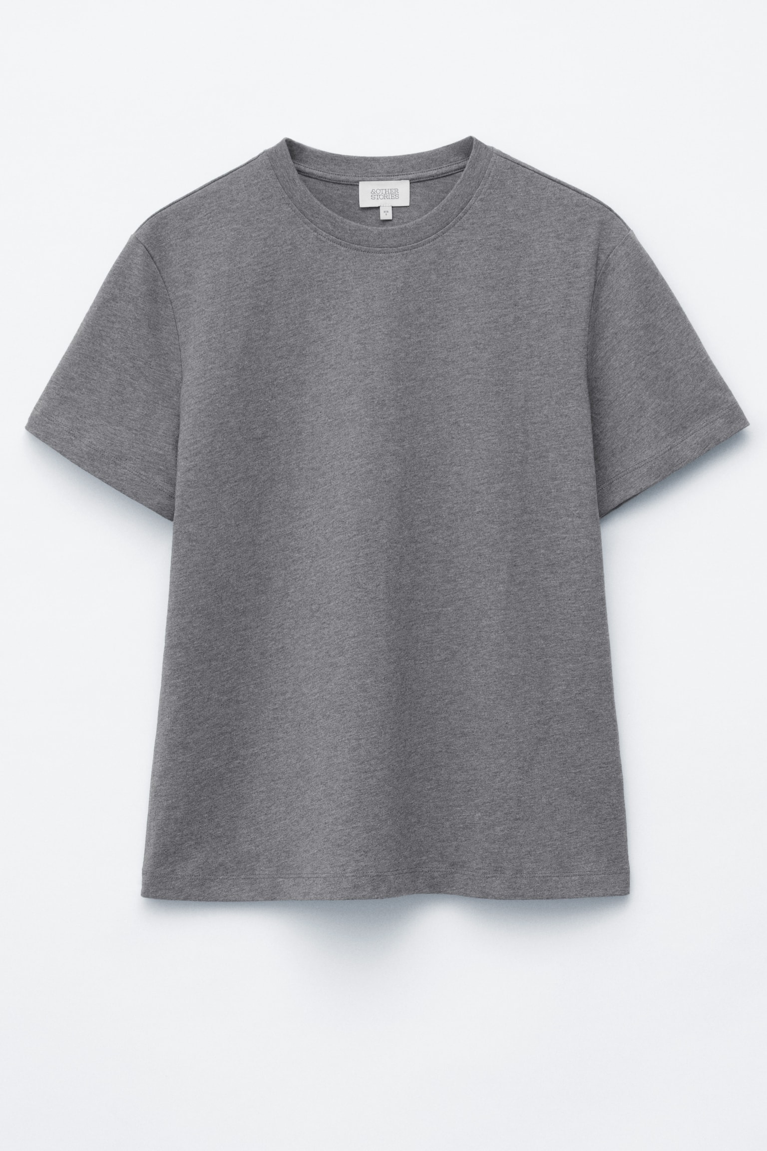 Cotton Crew-Neck T-Shirt - Grey Melange/White/Vanilla/Pink/Dark Brown/Navy/White Stripes/Light Mole/Black/Brown/Light Pink/Lilac/Light Blue/Yellow/Pink/Brown Stripes - 1
