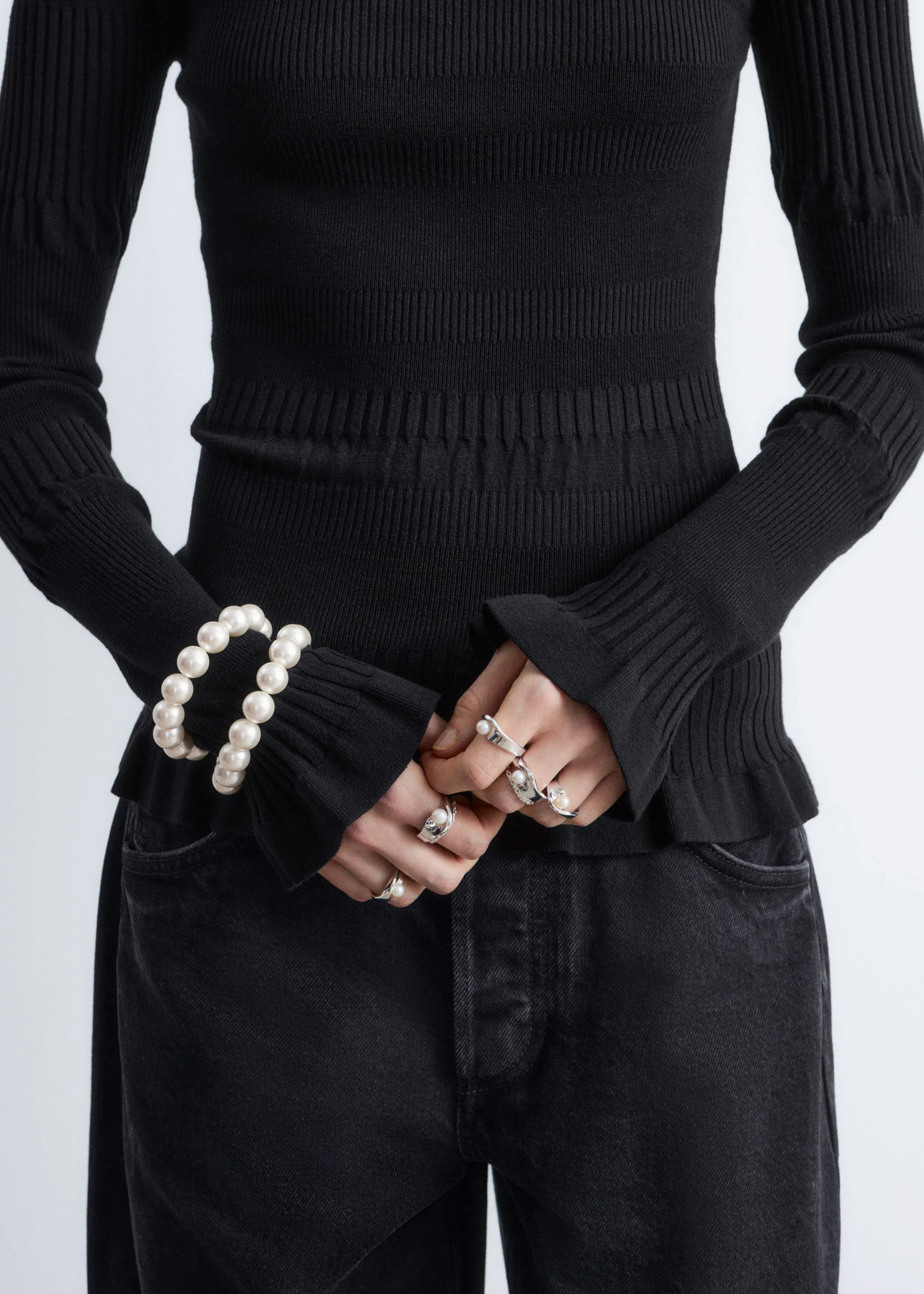 Image of Long-Sleeve Ribbed Top