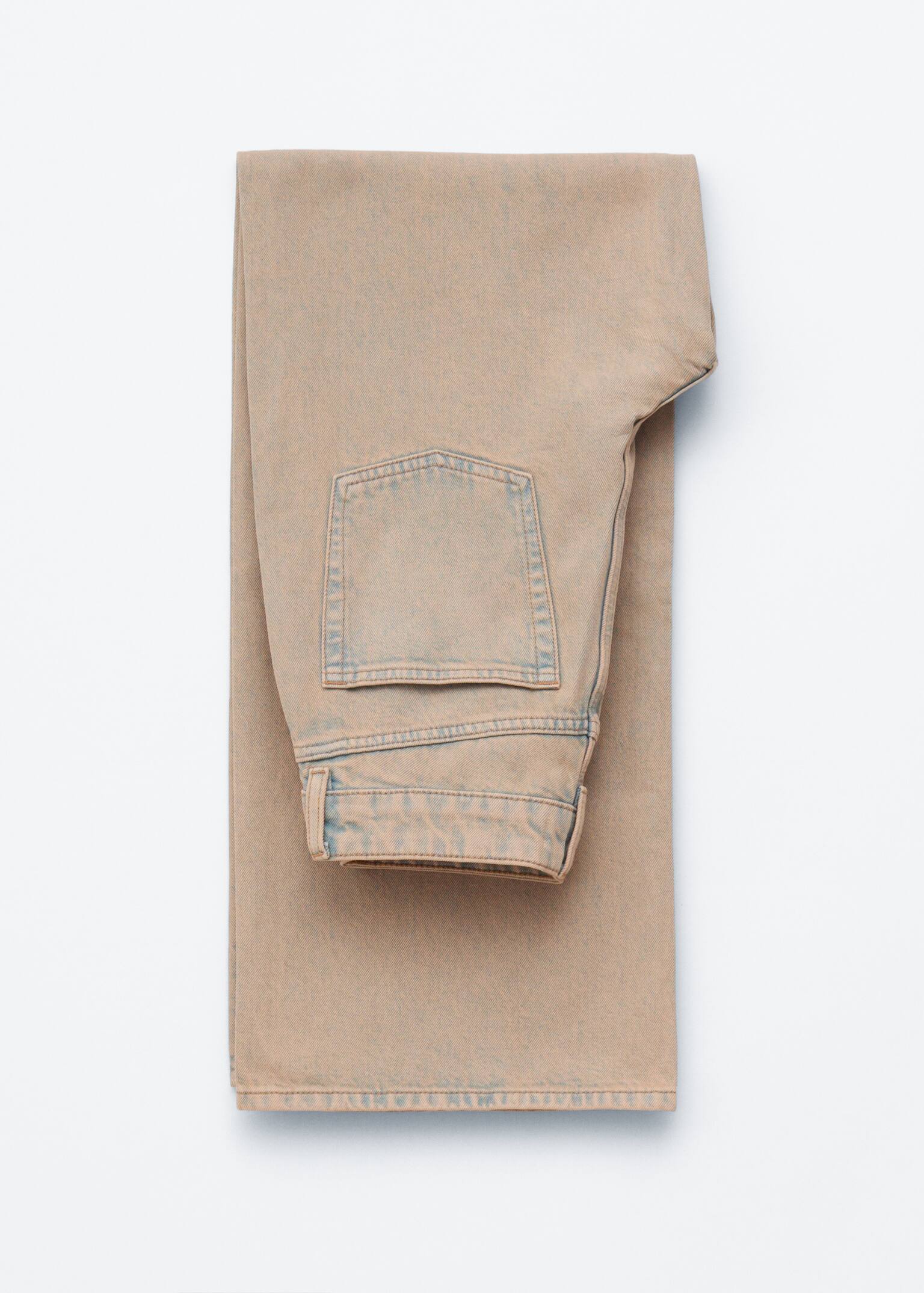 Wide-Leg Jeans - Washed Beige/Khaki Green/Rust Brown - 8