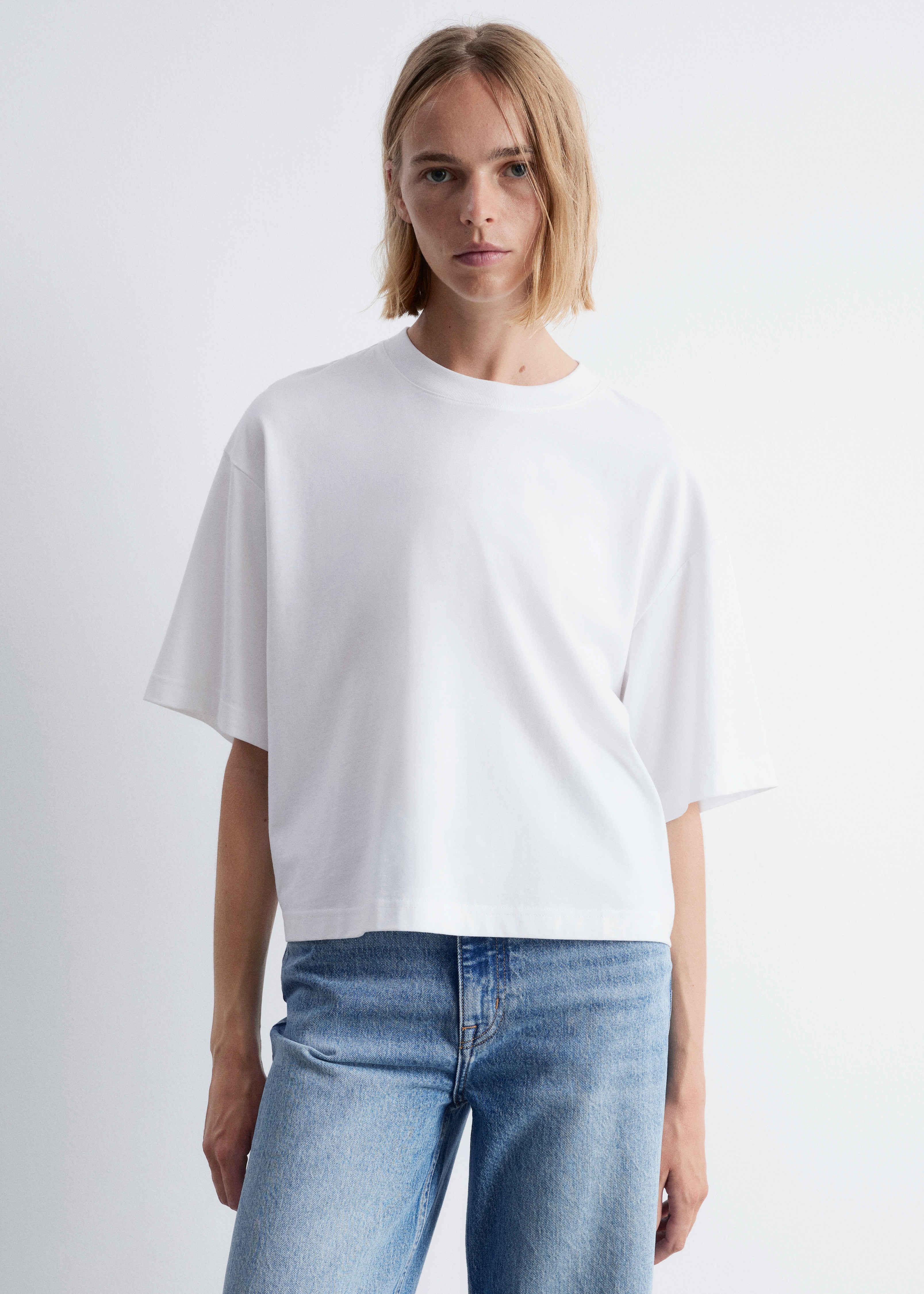 Boxy póló - White/Fekete