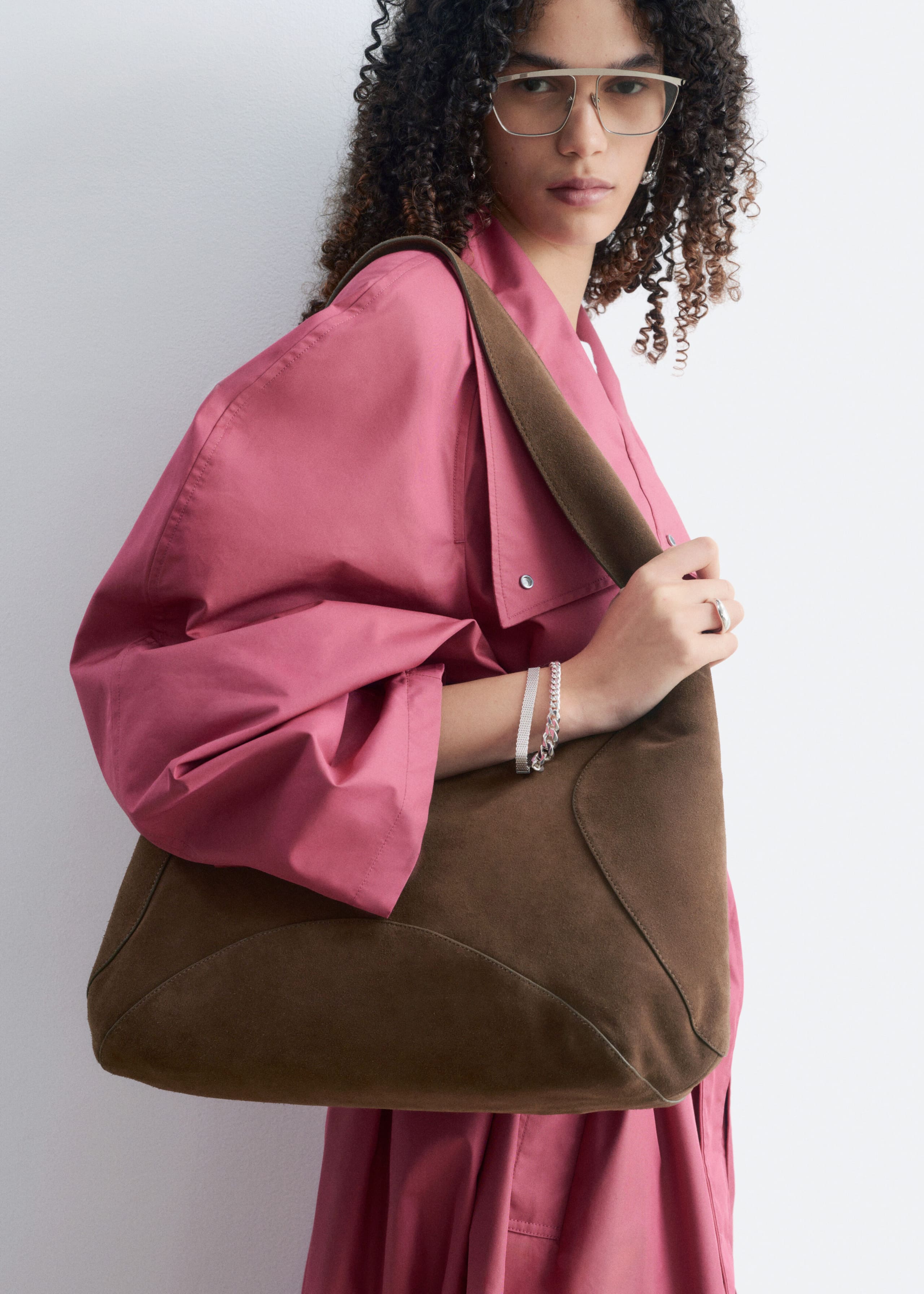 Split-Suede Carryall Bag - Dark Brown - Lookbook